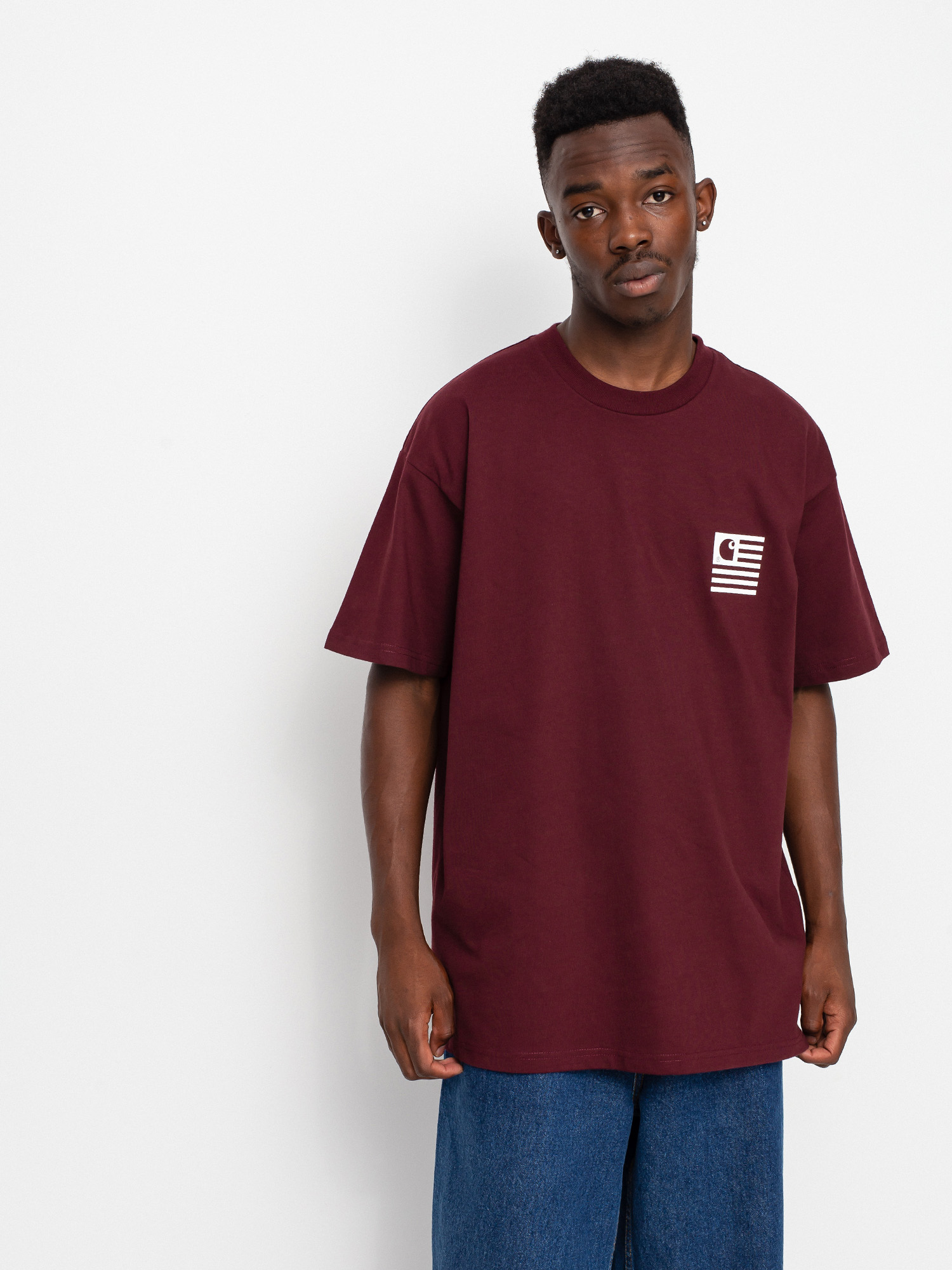T-shirt Carhartt WIP Fade State (wine/white)