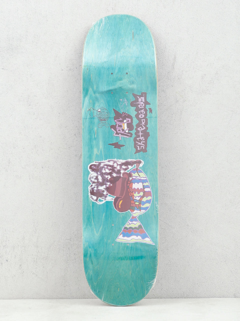 Deck Frog Skateboards Smoking Fish (teal)