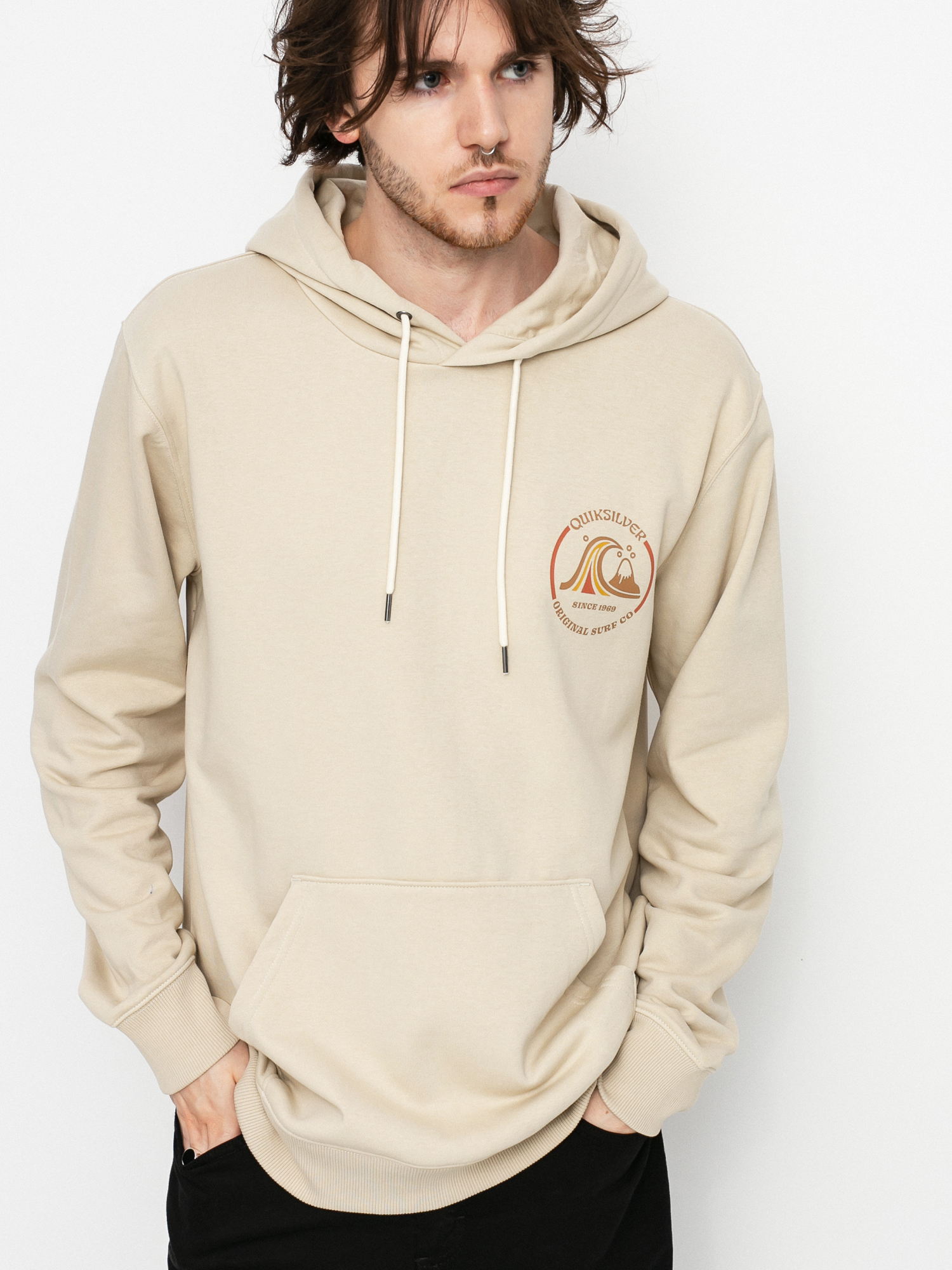 Bluza z kapturem Quiksilver Mirror Logo HD (oatmeal)