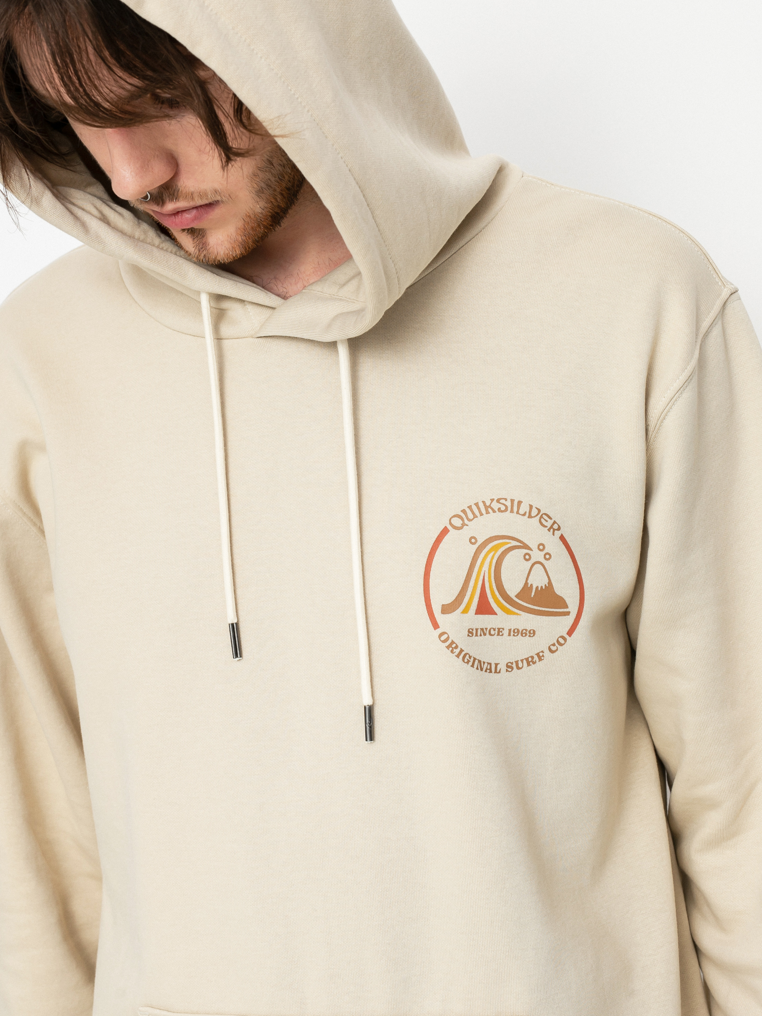 Bluza z kapturem Quiksilver Mirror Logo HD (oatmeal)