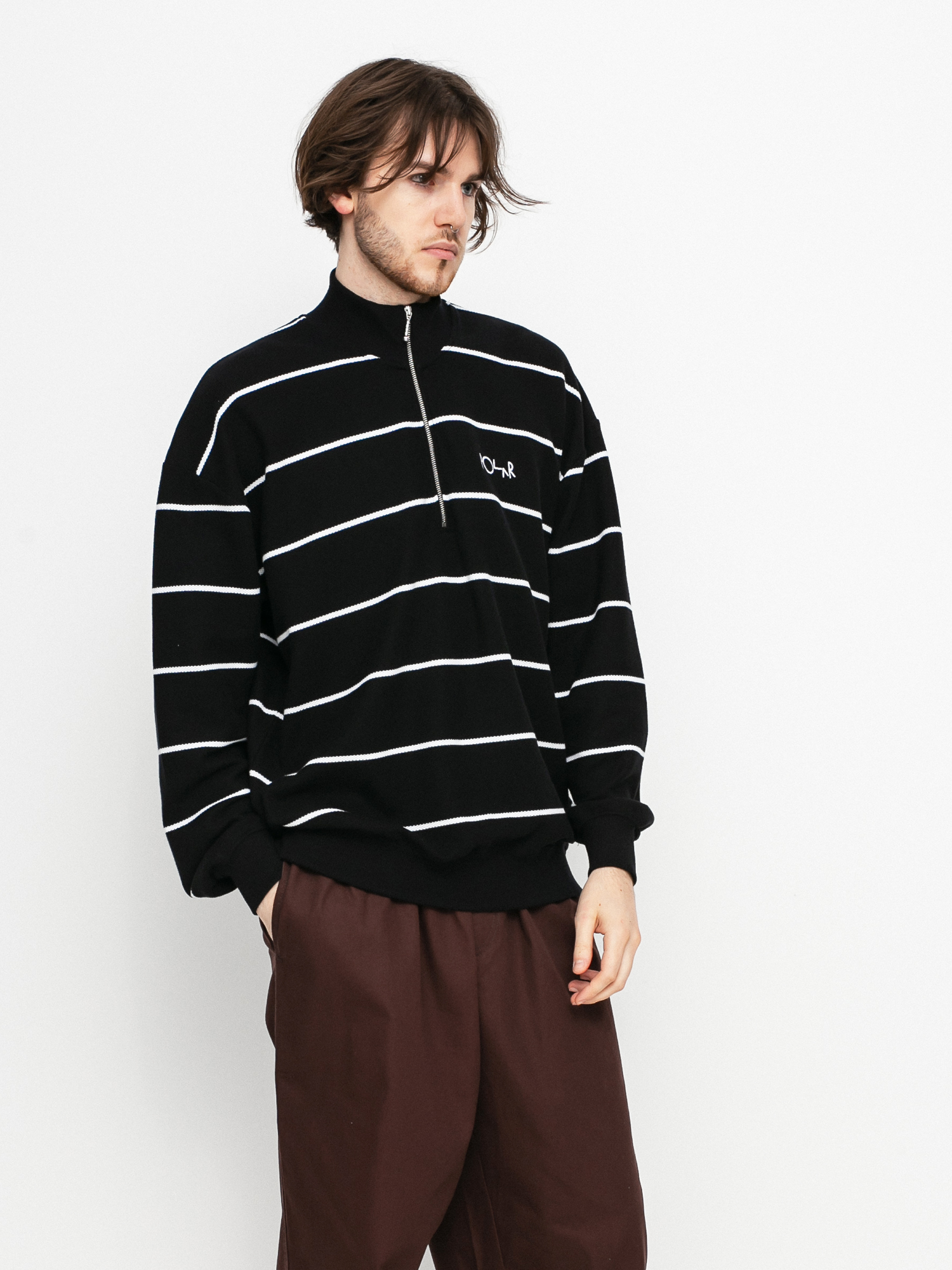 Bluza Polar Skate Stripe Zip Neck (black)