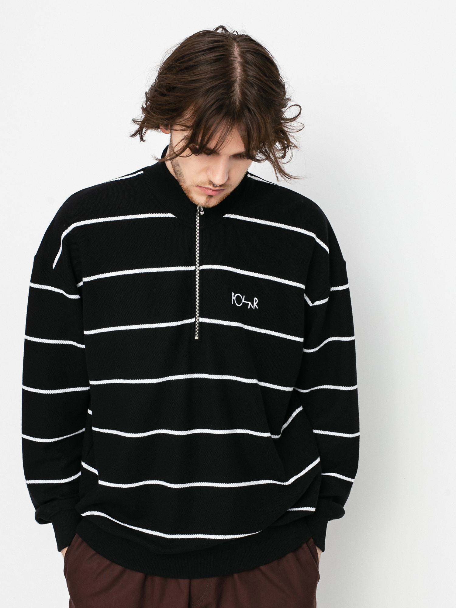 Bluza Polar Skate Stripe Zip Neck (black)