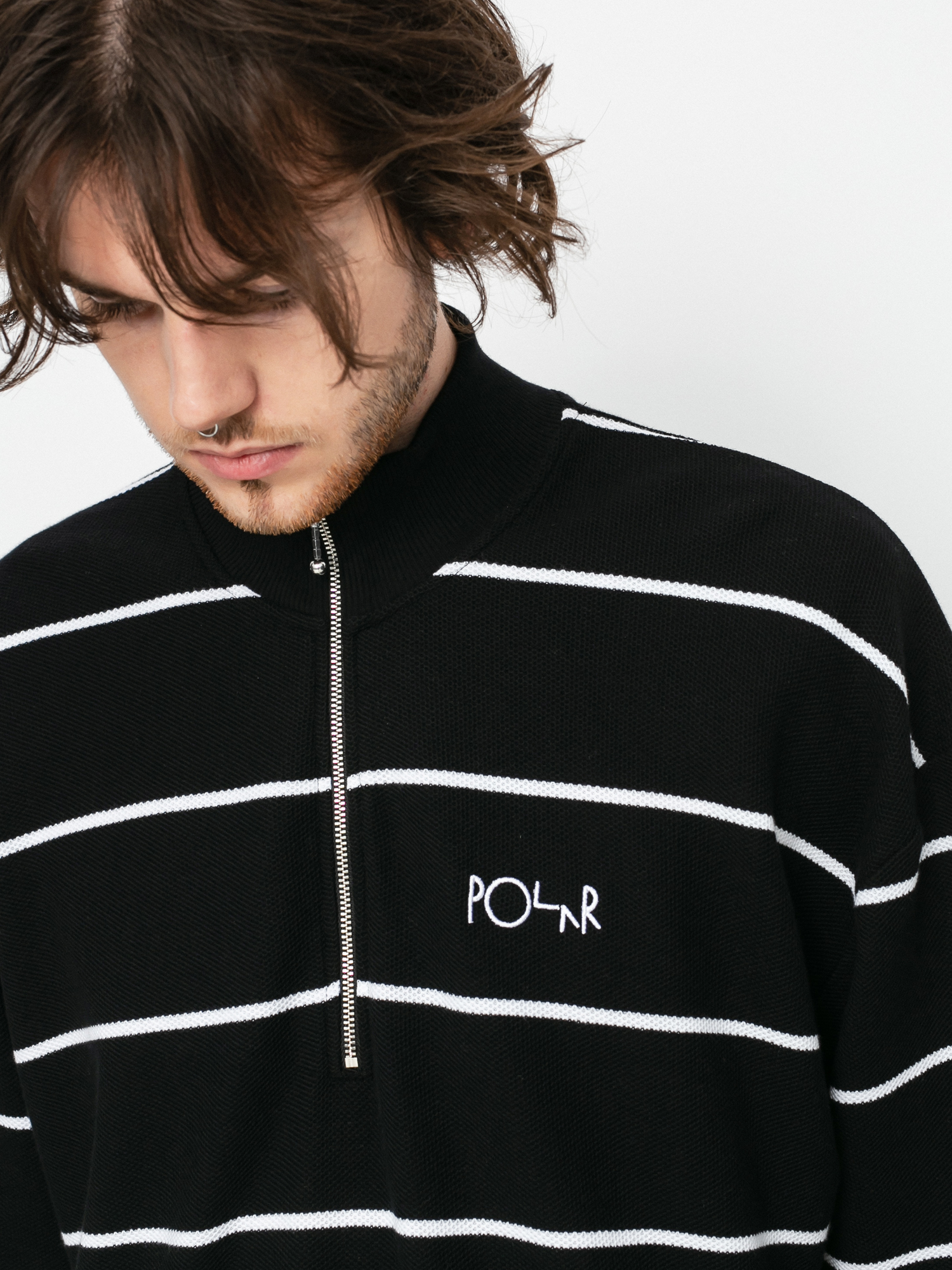 Bluza Polar Skate Stripe Zip Neck (black)