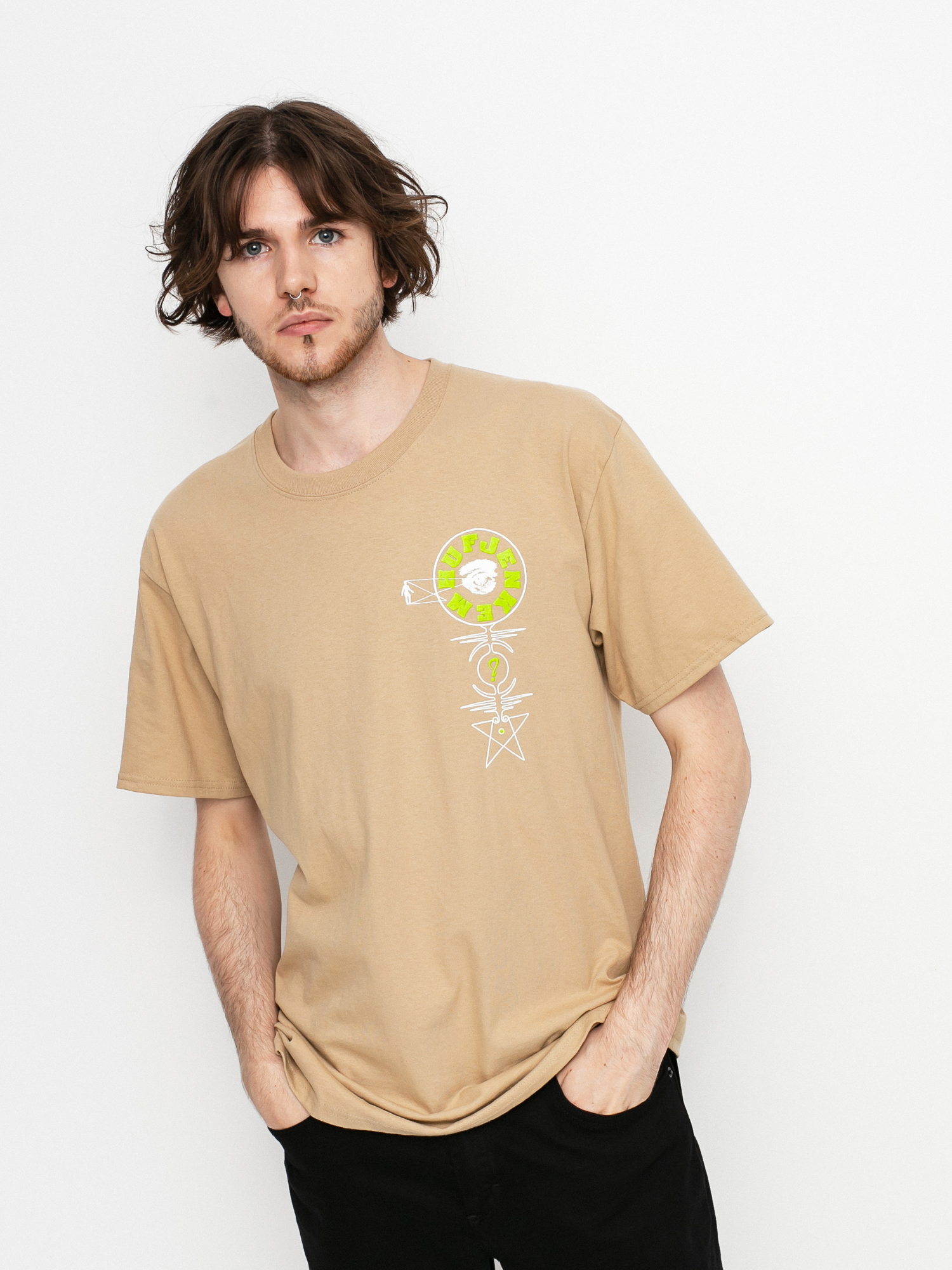 T-shirt HUF x JENKEM Wormhole (sand)