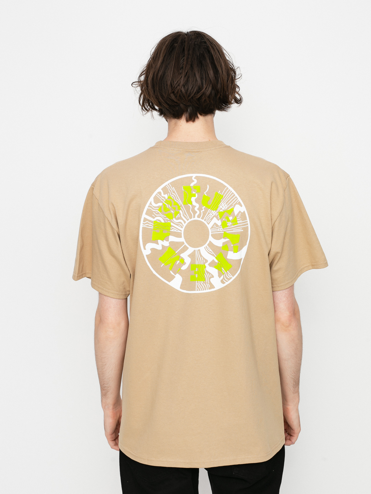 T-shirt HUF x JENKEM Wormhole (sand)