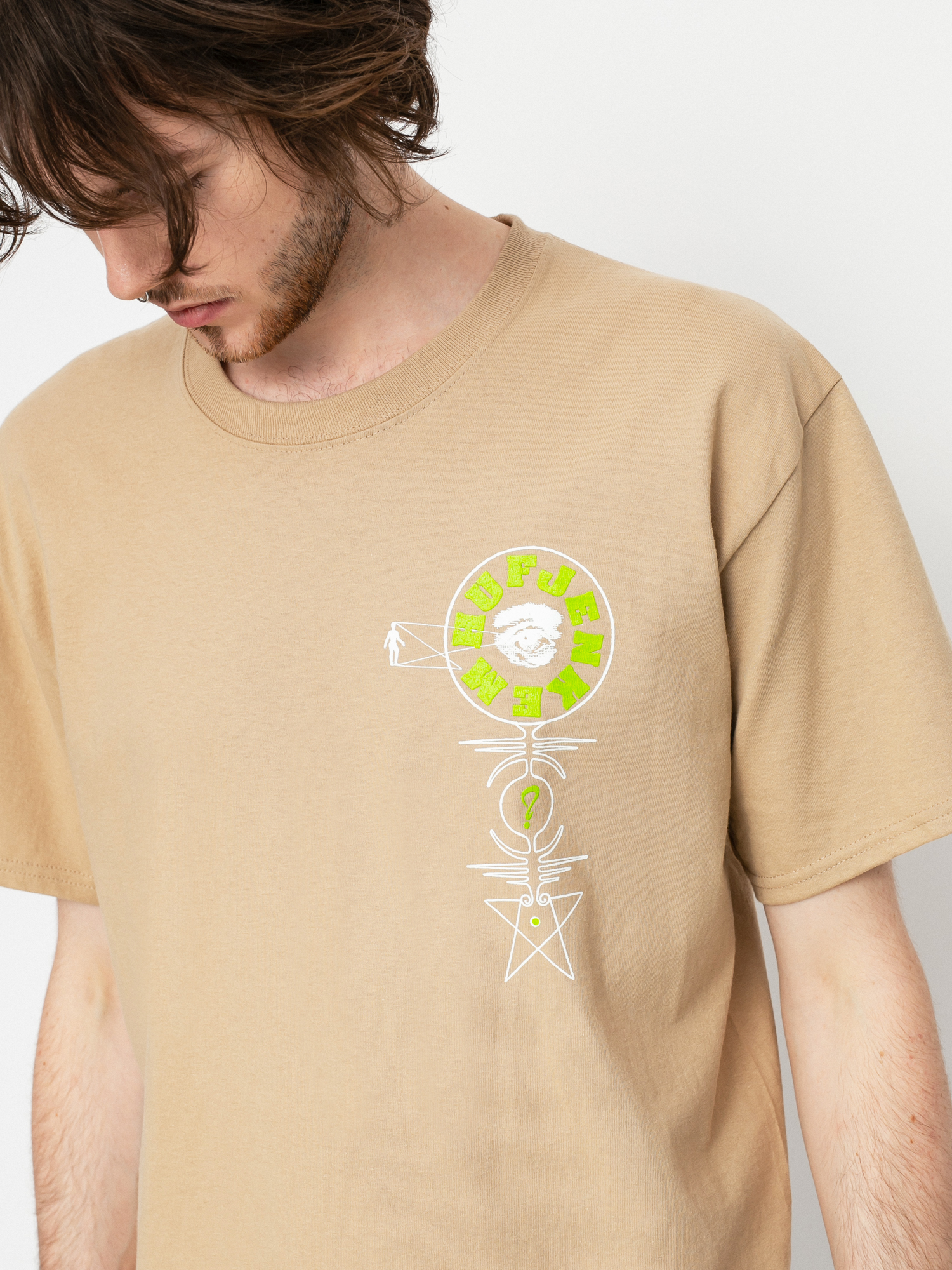 T-shirt HUF x JENKEM Wormhole (sand)