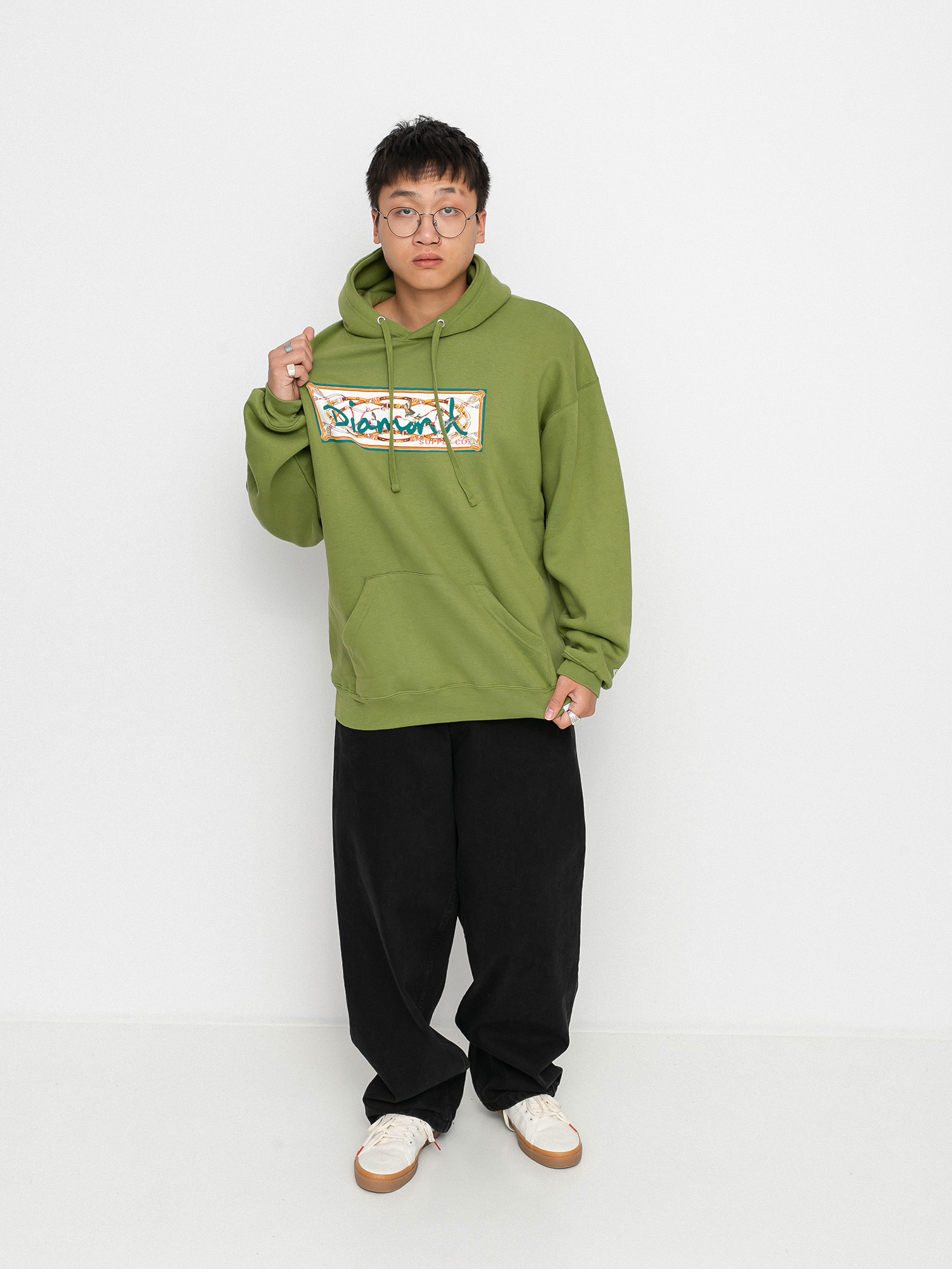 Bluza z kapturem Diamond Supply Co. Chesapeake Box Logo HD (forest green)