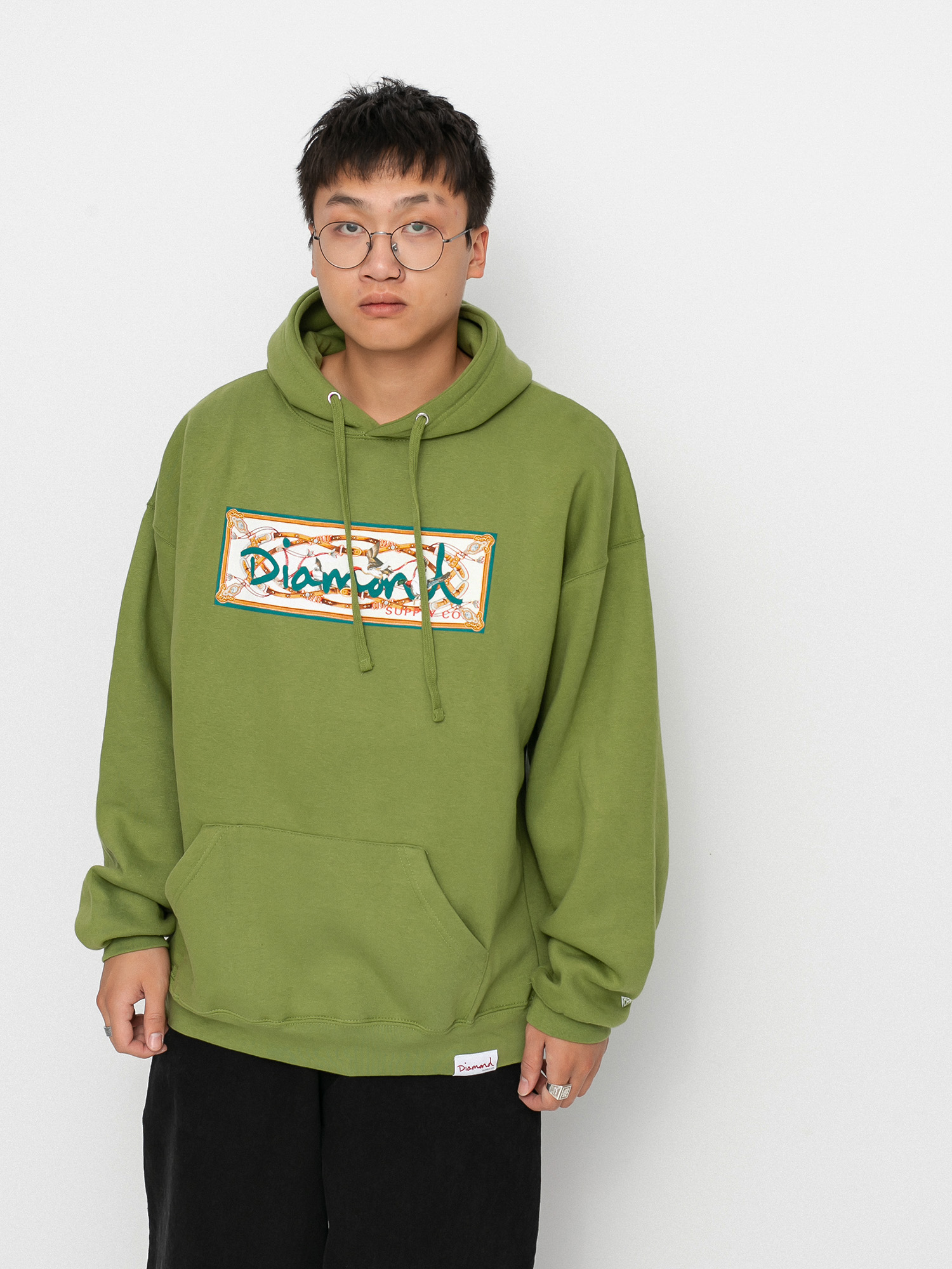 Bluza z kapturem Diamond Supply Co. Chesapeake Box Logo HD (forest green)