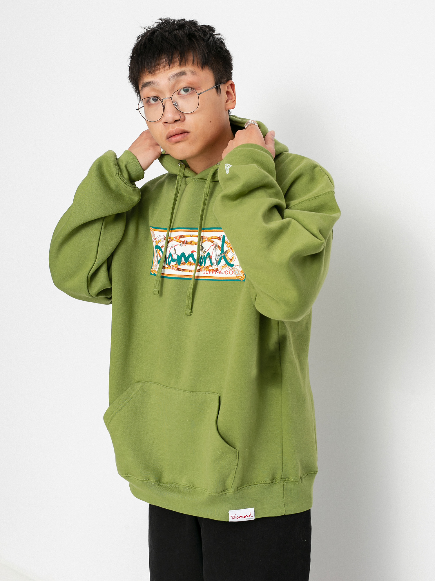 Bluza z kapturem Diamond Supply Co. Chesapeake Box Logo HD (forest green)