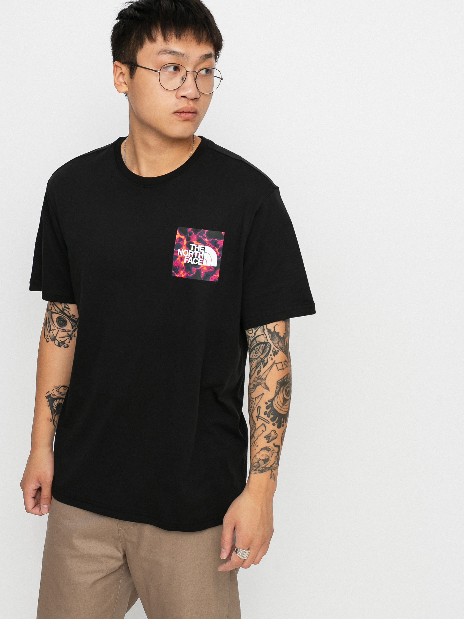 T-shirt The North Face Fine (tnfblk/tnfblkmrblcamprint)