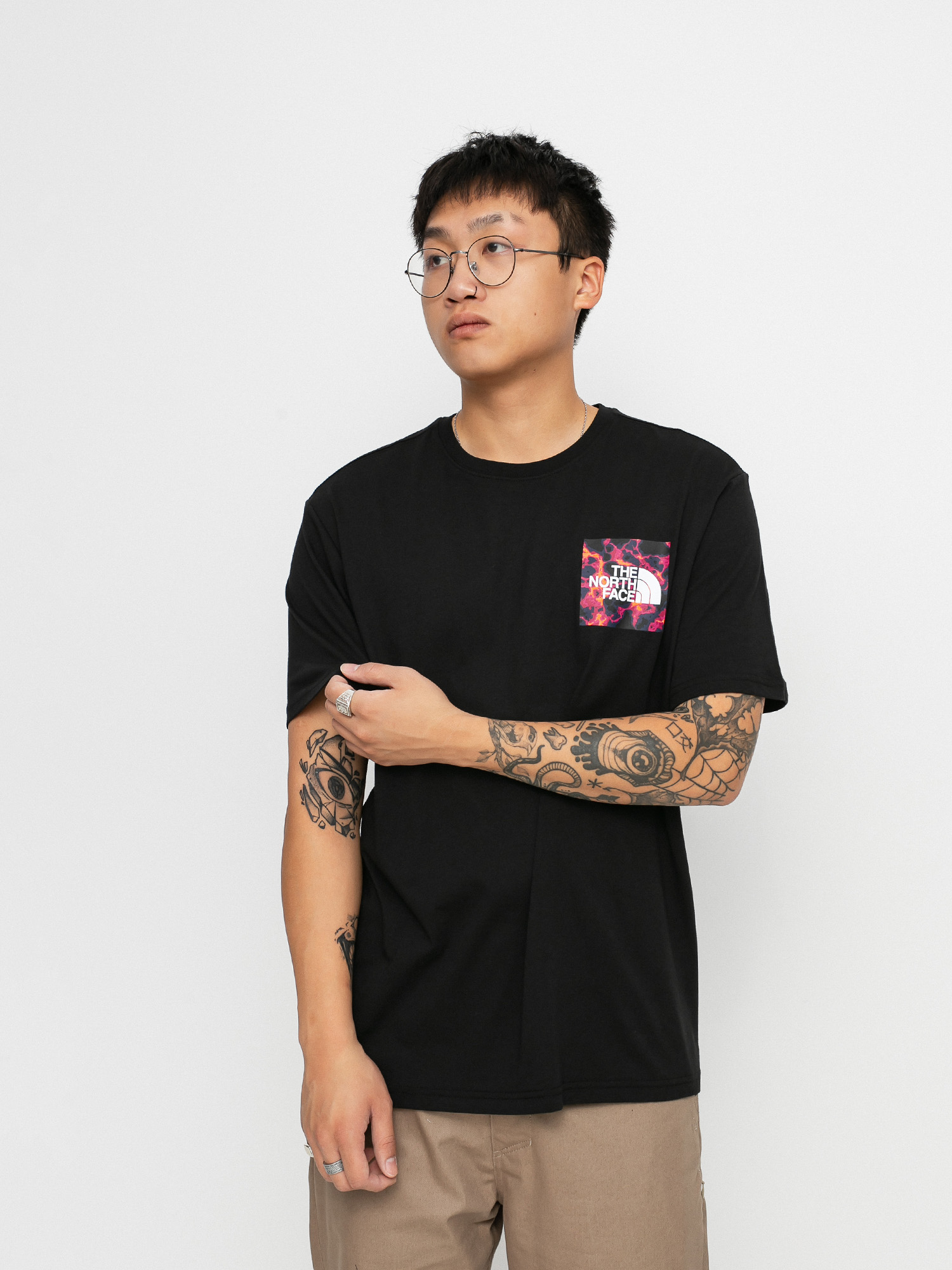 T-shirt The North Face Fine (tnfblk/tnfblkmrblcamprint)