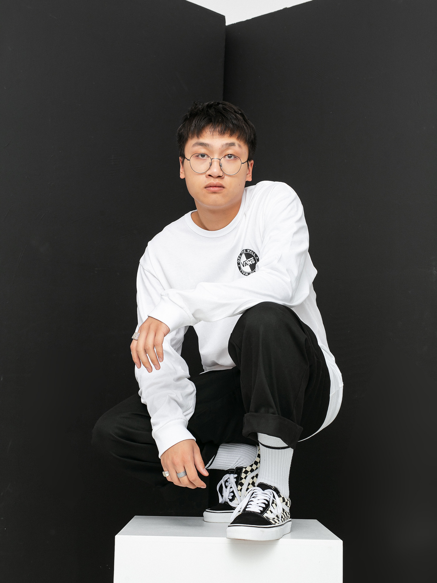 Longsleeve Vans Off The Wall Classic Slanted Check (white)