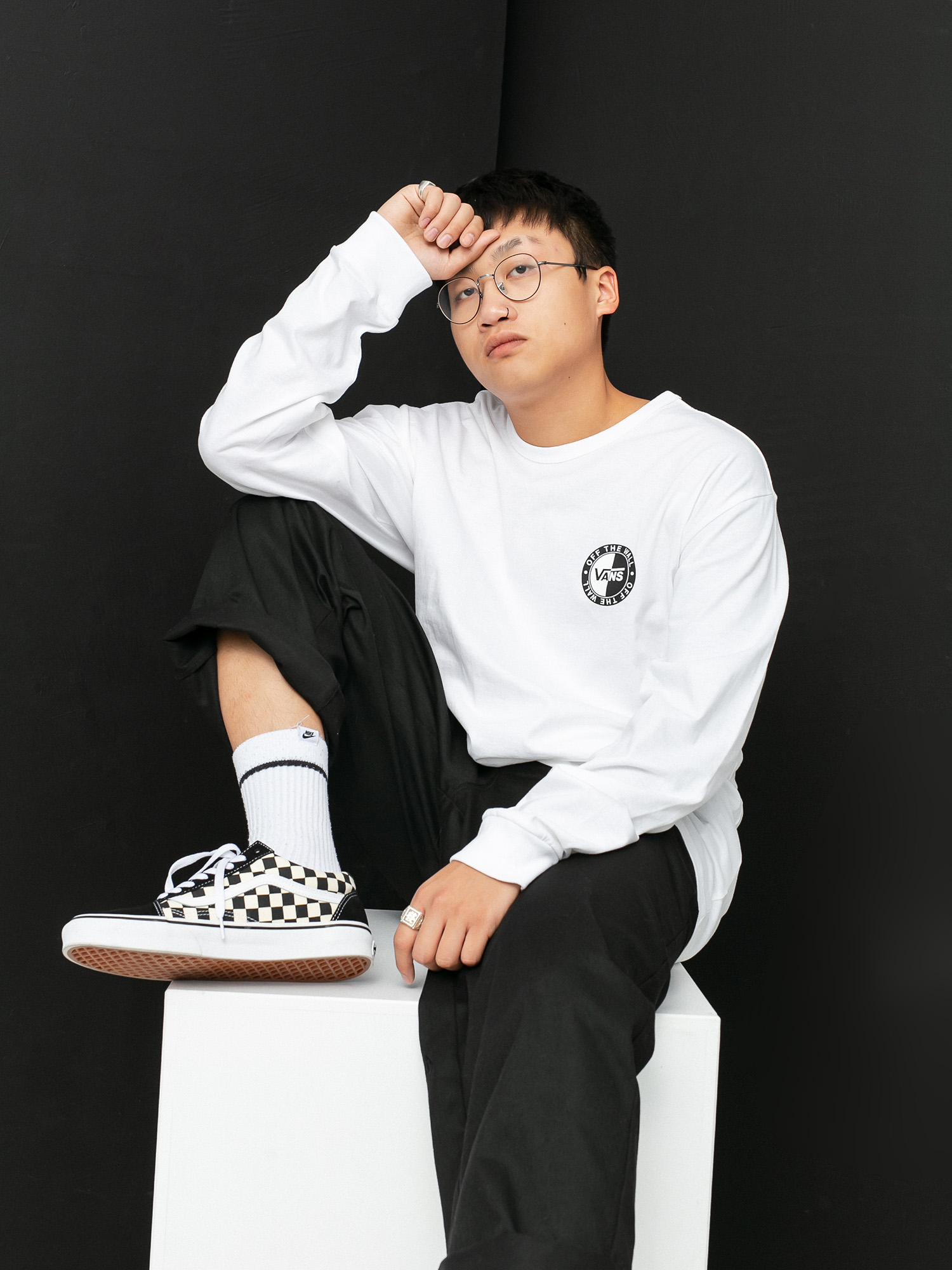 Longsleeve Vans Off The Wall Classic Slanted Check (white)