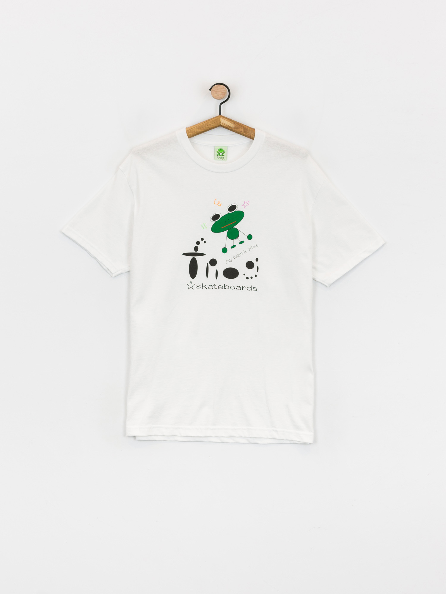 T-shirt Frog Skateboards My Brain is Fried (white)