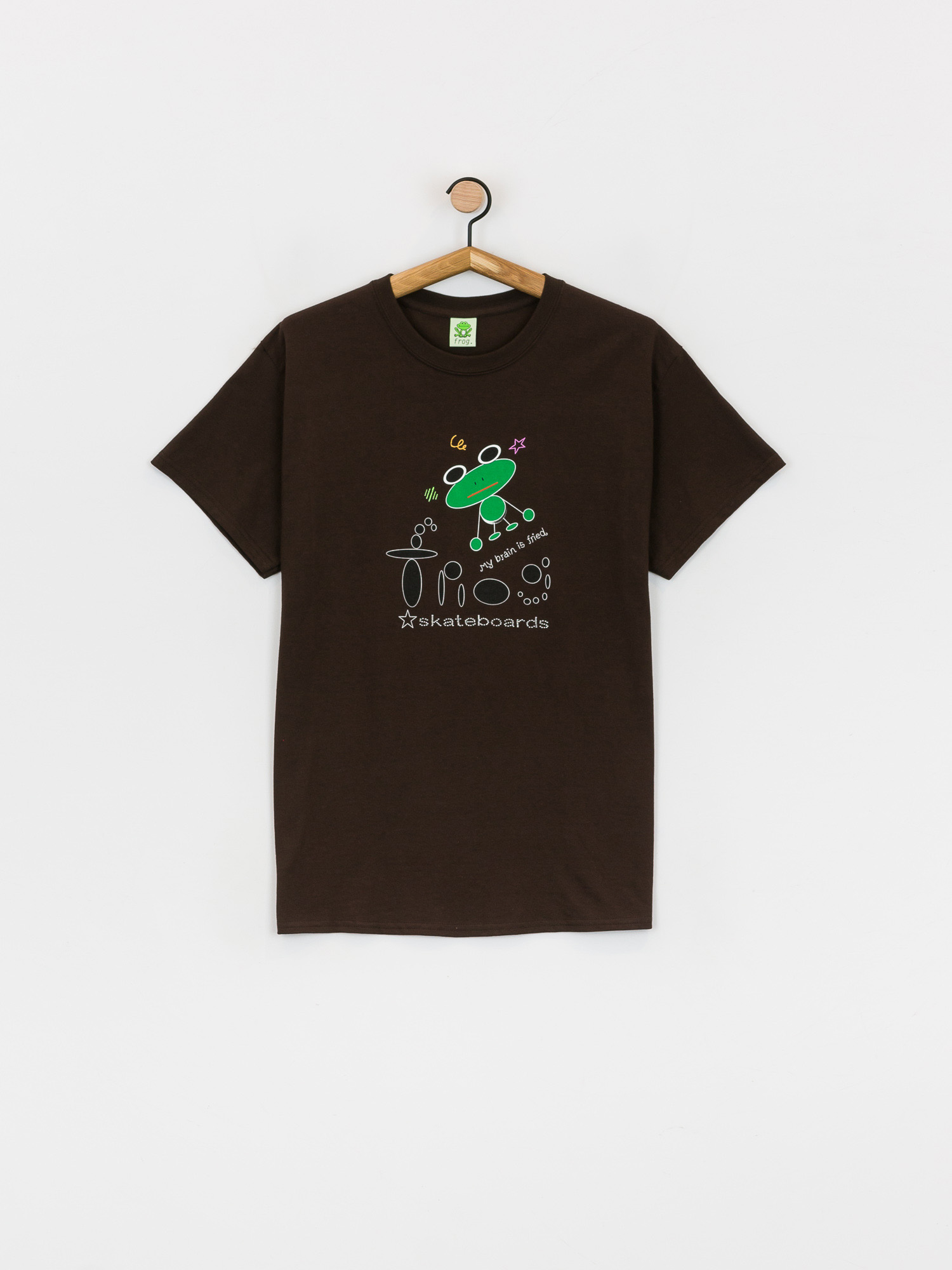 T-shirt Frog Skateboards My Brain is Fried (brown)