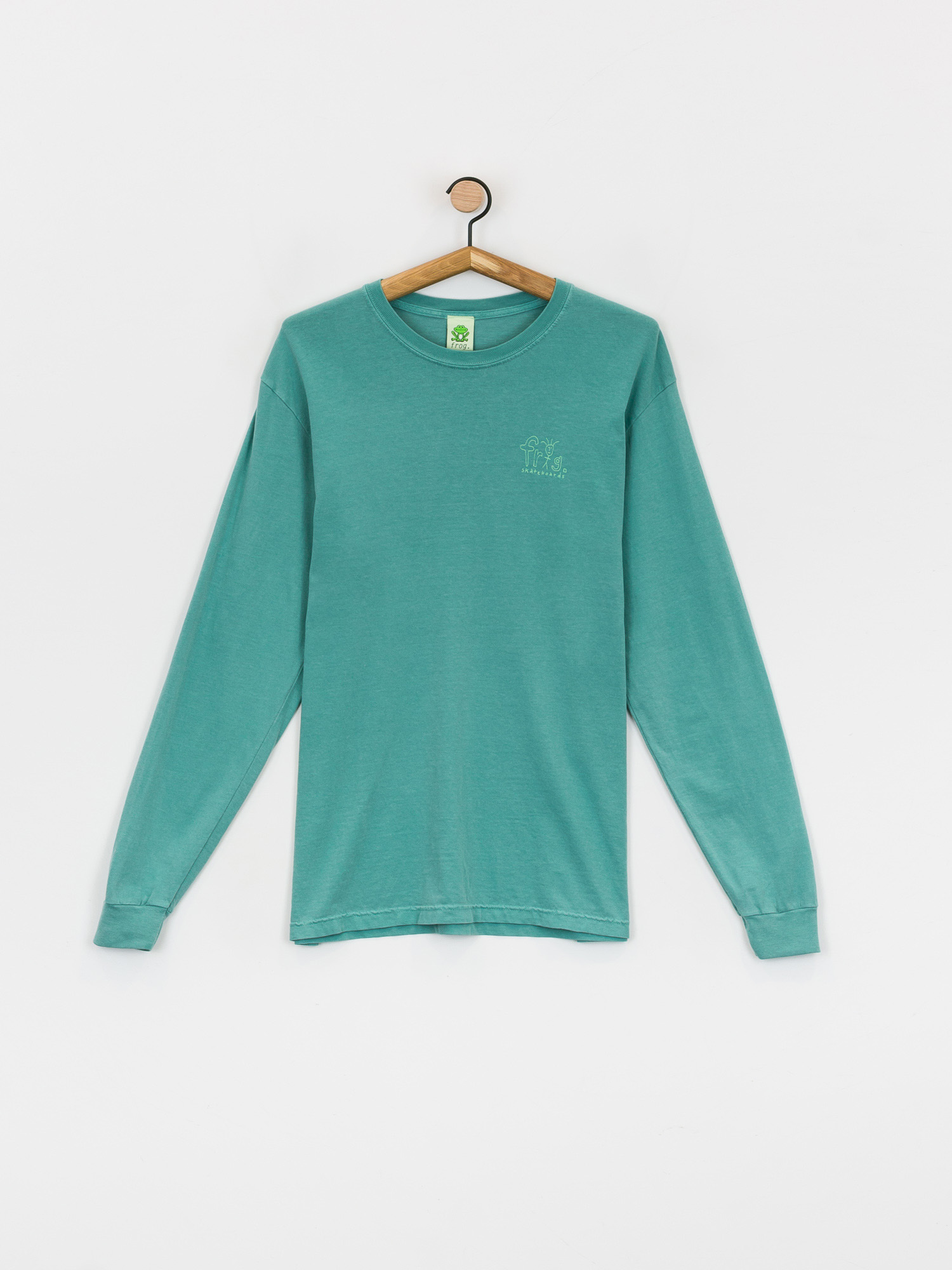 Longsleeve Frog Skateboards Frog Man Logo Pigment Dyed  (grass green)
