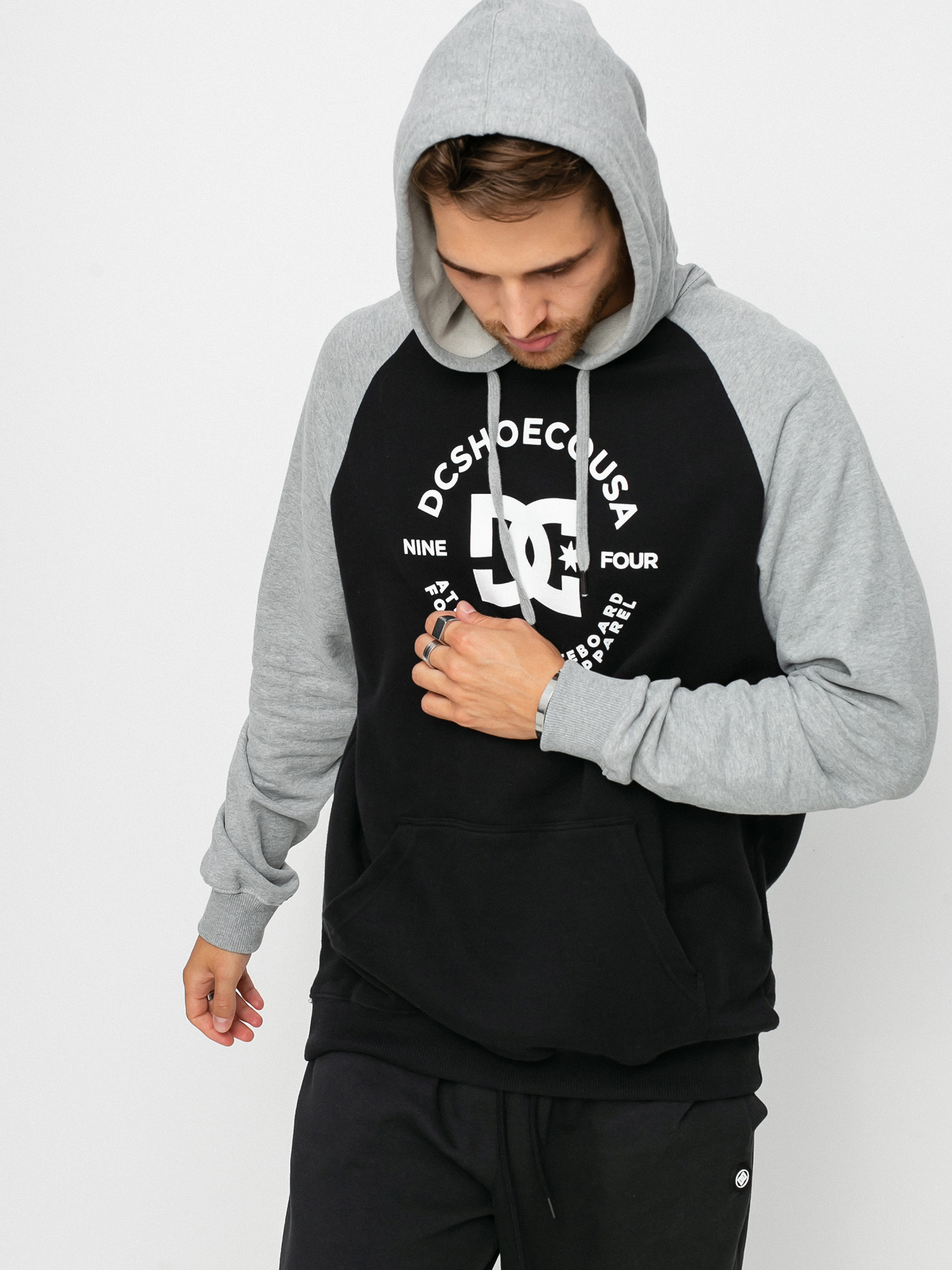 Bluza z kapturem DC Star Pilot Raglan HD (black/grey heather)