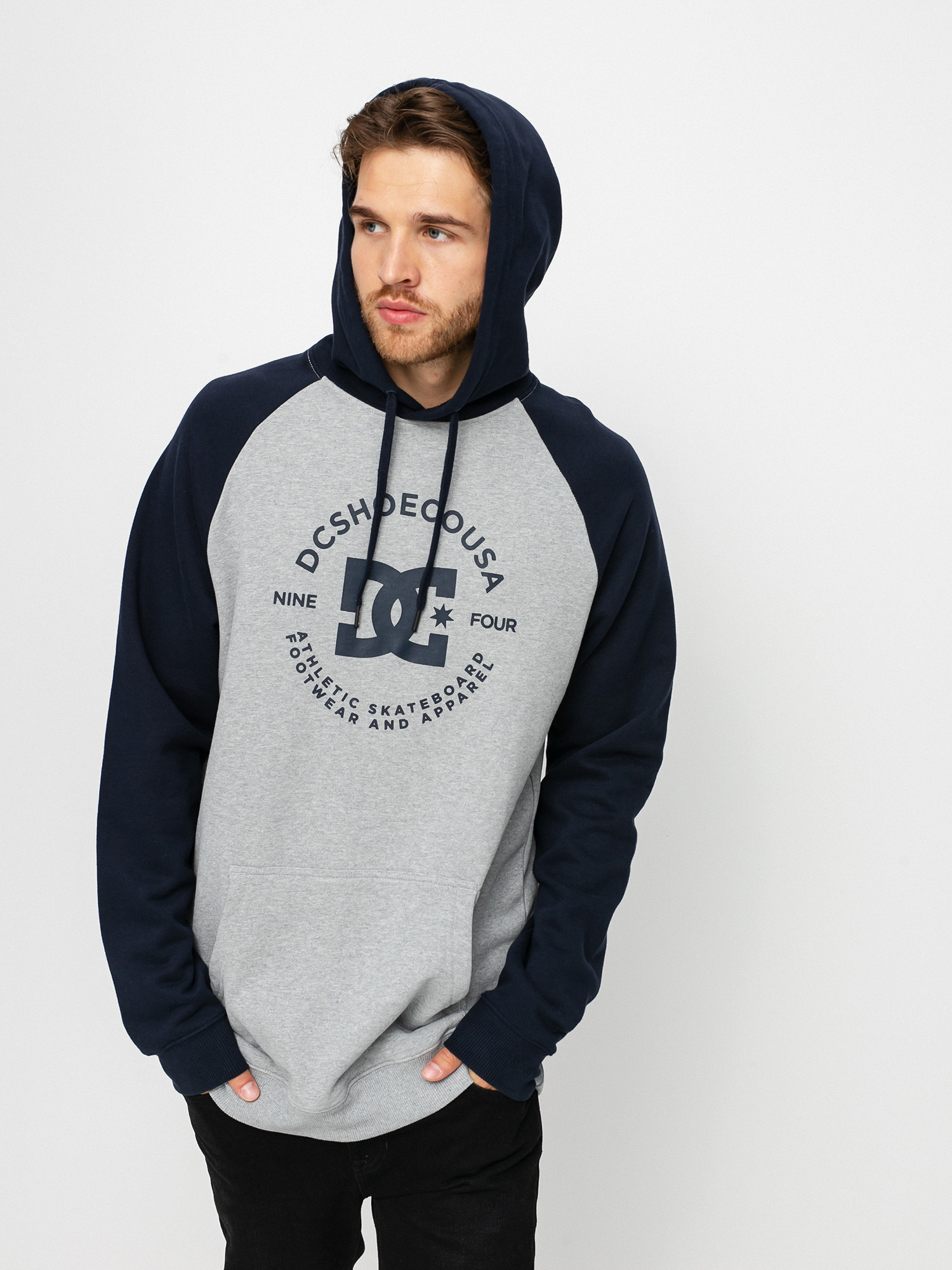 Bluza z kapturem DC Star Pilot Raglan HD (heather grey/navy blazer)