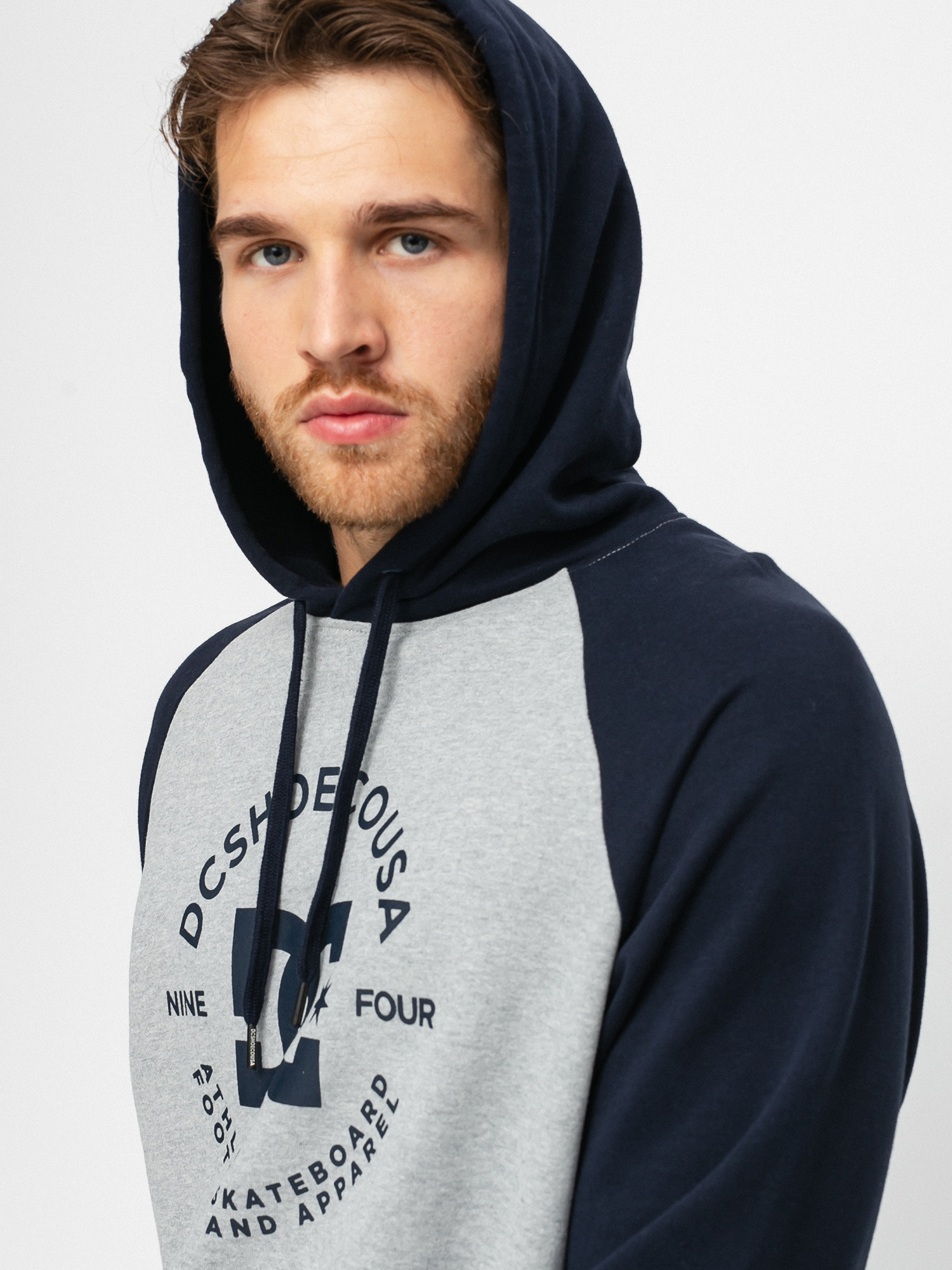 Bluza z kapturem DC Star Pilot Raglan HD (heather grey/navy blazer)