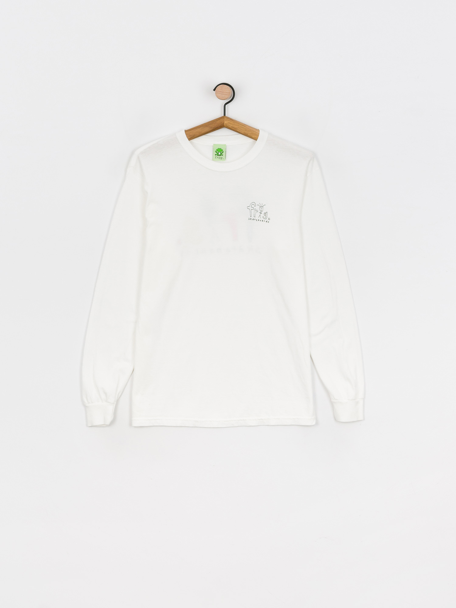 Longsleeve Frog Skateboards Frog Man Logo Pigment Dyed  (white)
