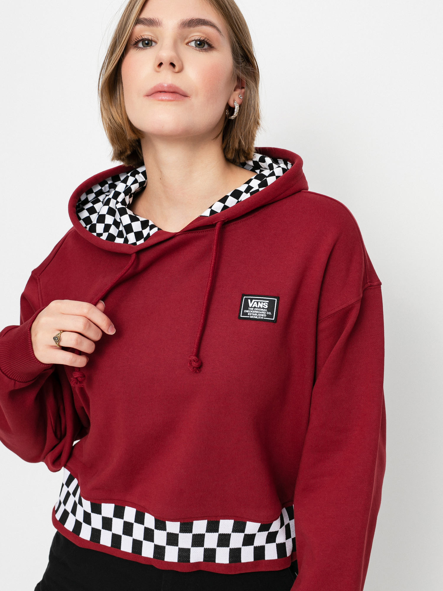 Bluza z kapturem Vans Boom Boom 66 HD Wmn (pomegranate)