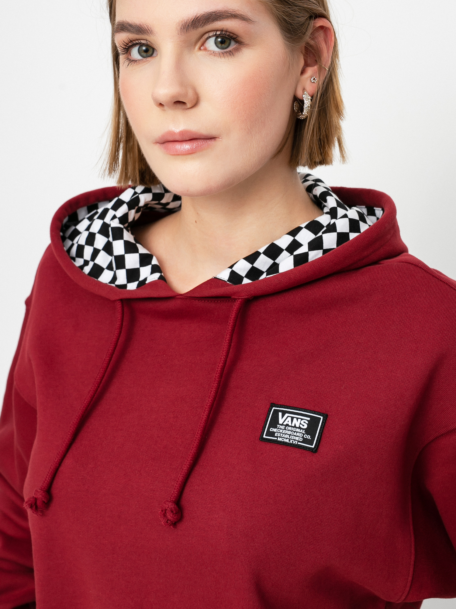 Bluza z kapturem Vans Boom Boom 66 HD Wmn (pomegranate)