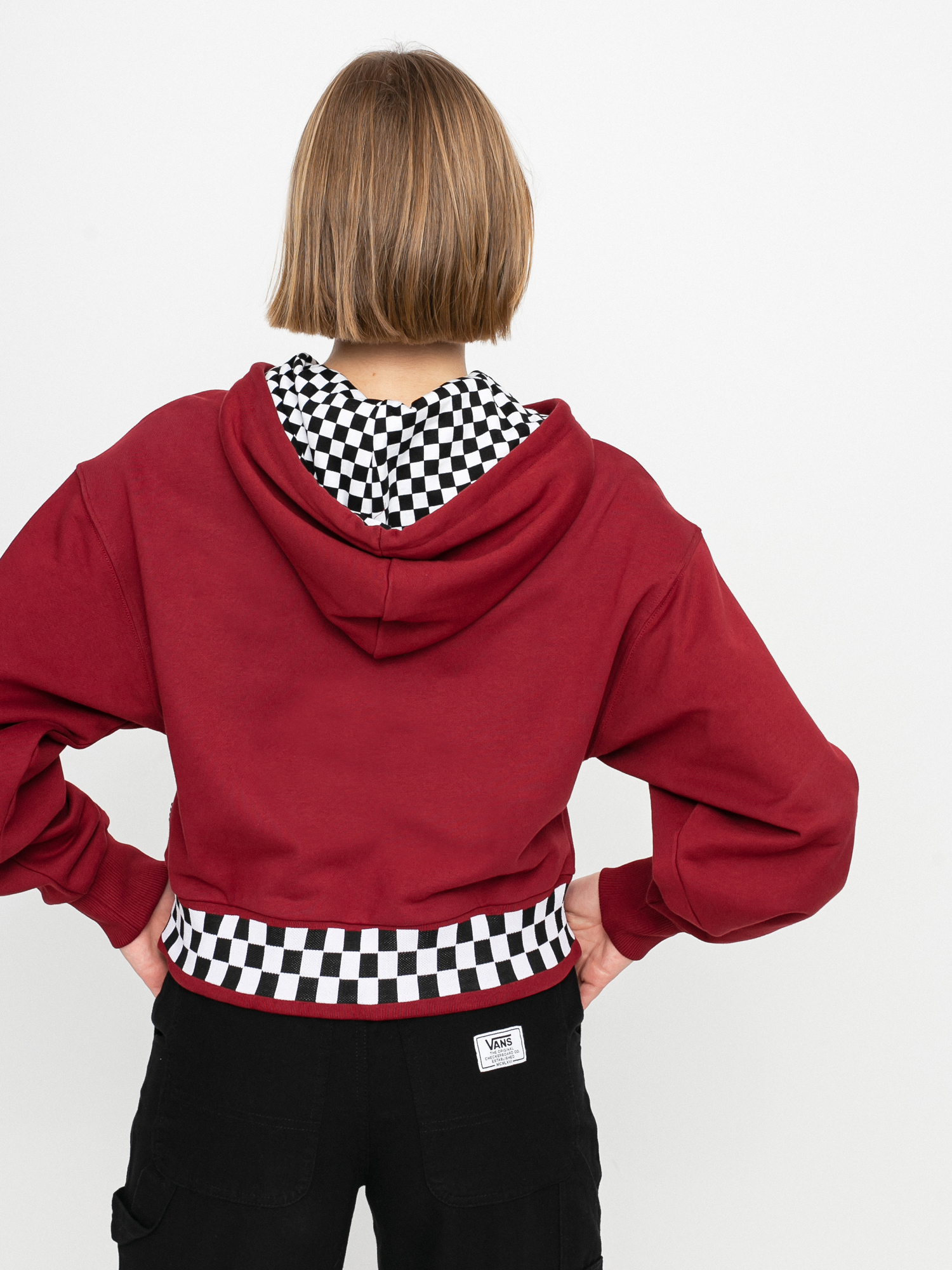 Bluza z kapturem Vans Boom Boom 66 HD Wmn (pomegranate)
