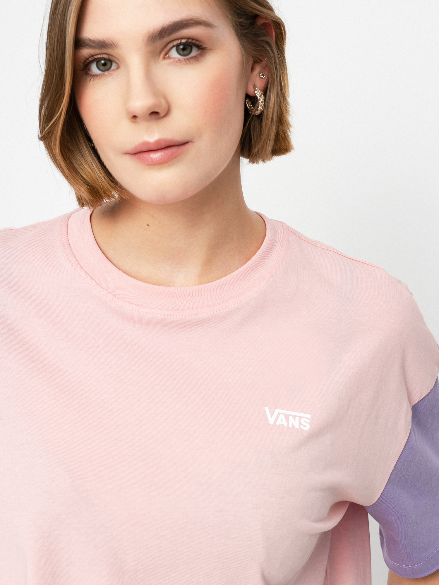 T-shirt Vans Relaxed Boxy Colorblock Wmn (powder pink/thyme)