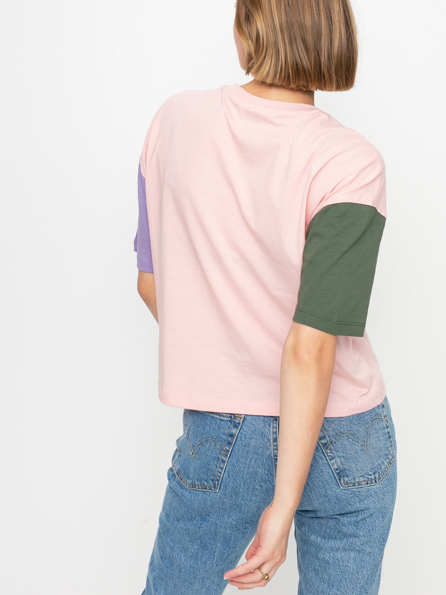 T-shirt Vans Relaxed Boxy Colorblock Wmn (powder pink/thyme)