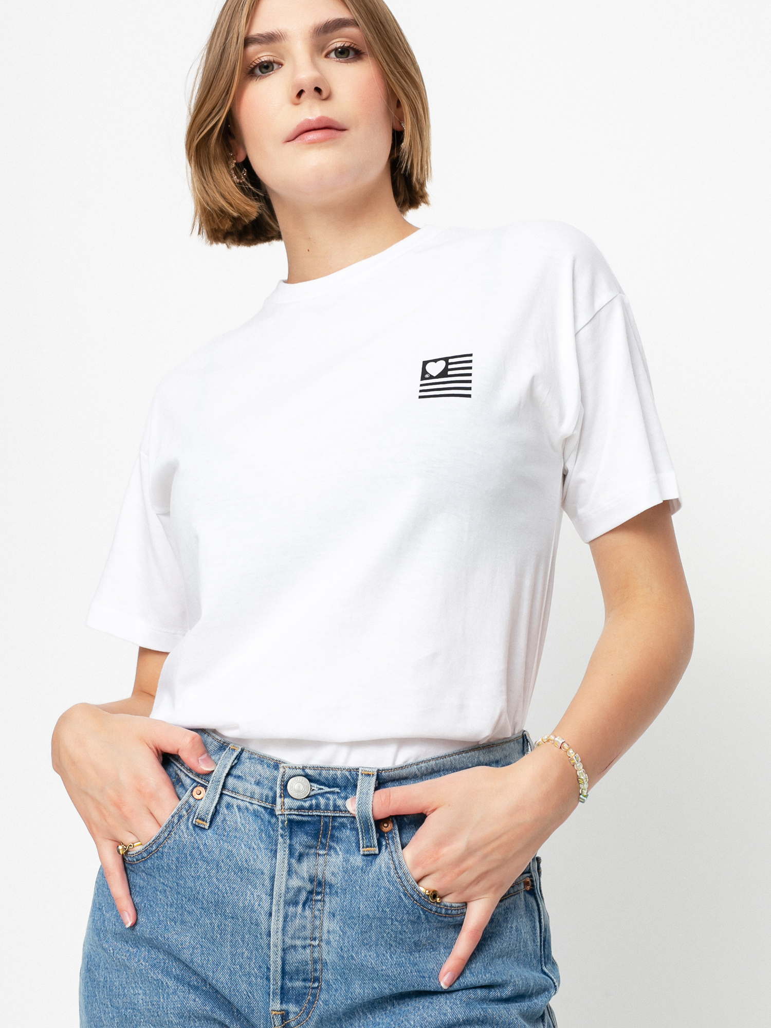 T-shirt Carhartt WIP Hartt State Wmn (white/black)