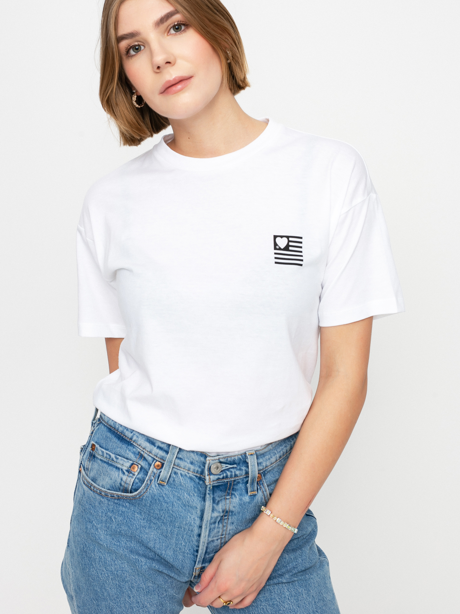 T-shirt Carhartt WIP Hartt State Wmn (white/black)