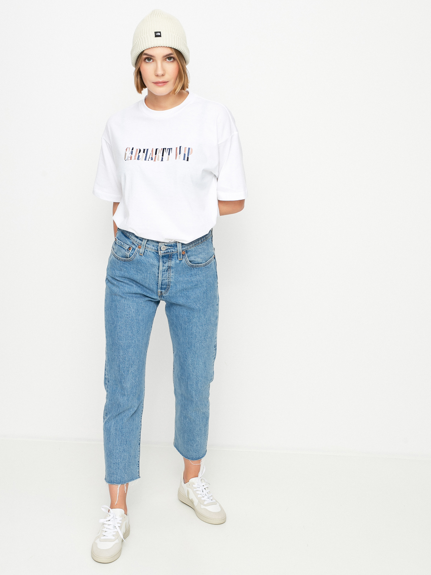 T-shirt Carhartt WIP Jagged Script Wmn (white)