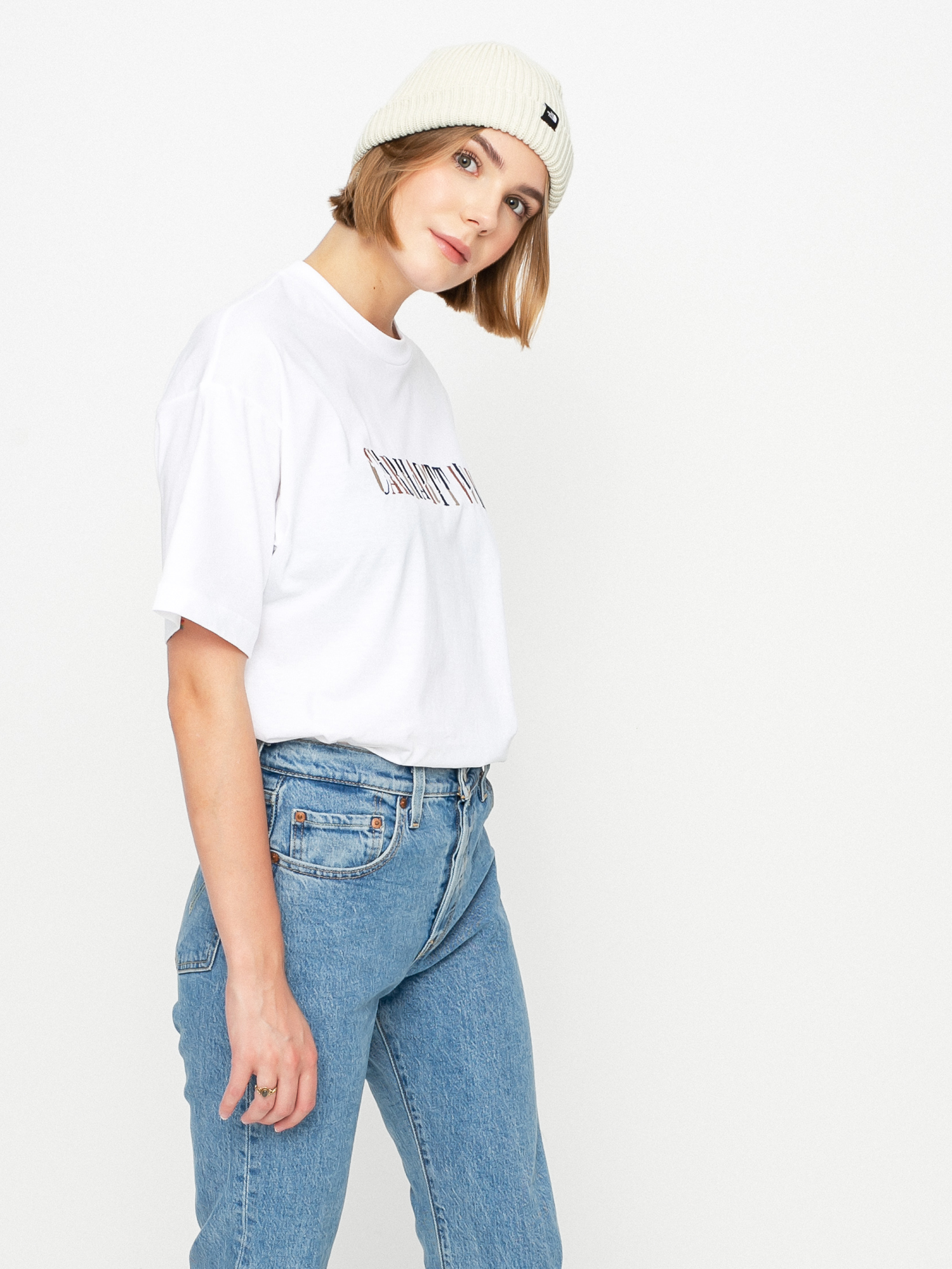 T-shirt Carhartt WIP Jagged Script Wmn (white)