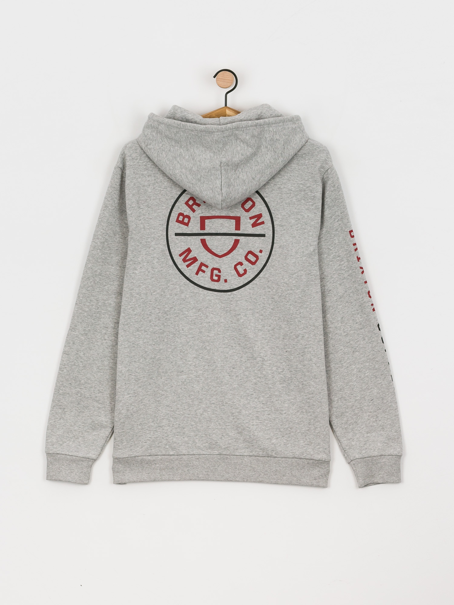 Bluza z kapturem Brixton Crest HD (heather grey/red)