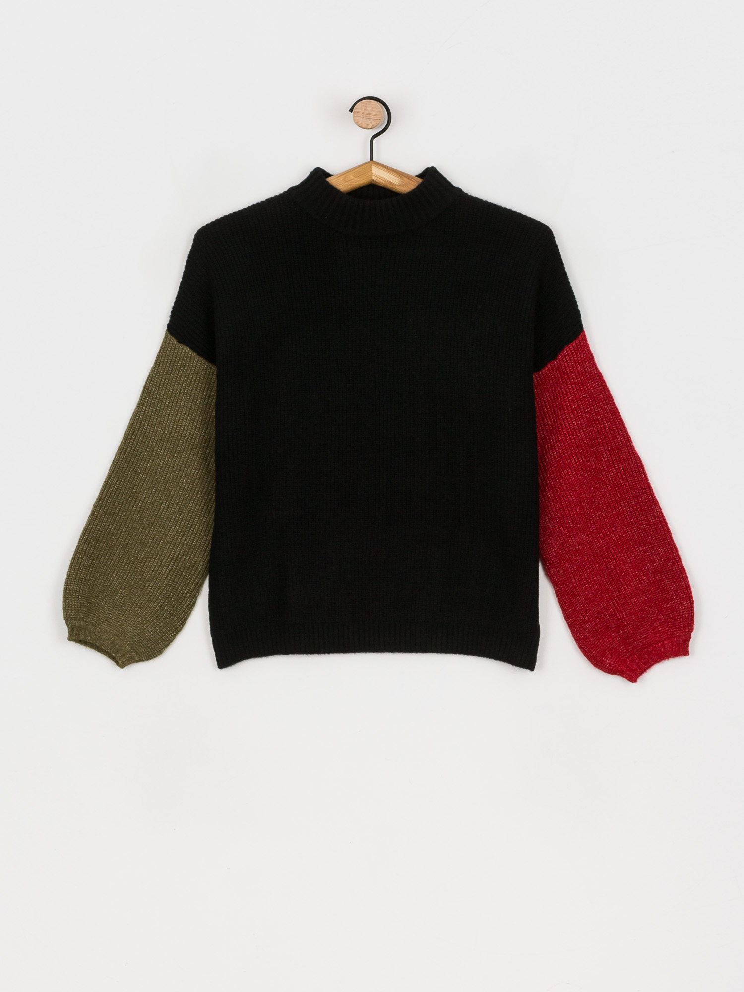 Sweter Brixton Burning Up Sweater Wmn (military olive/chili pepper)