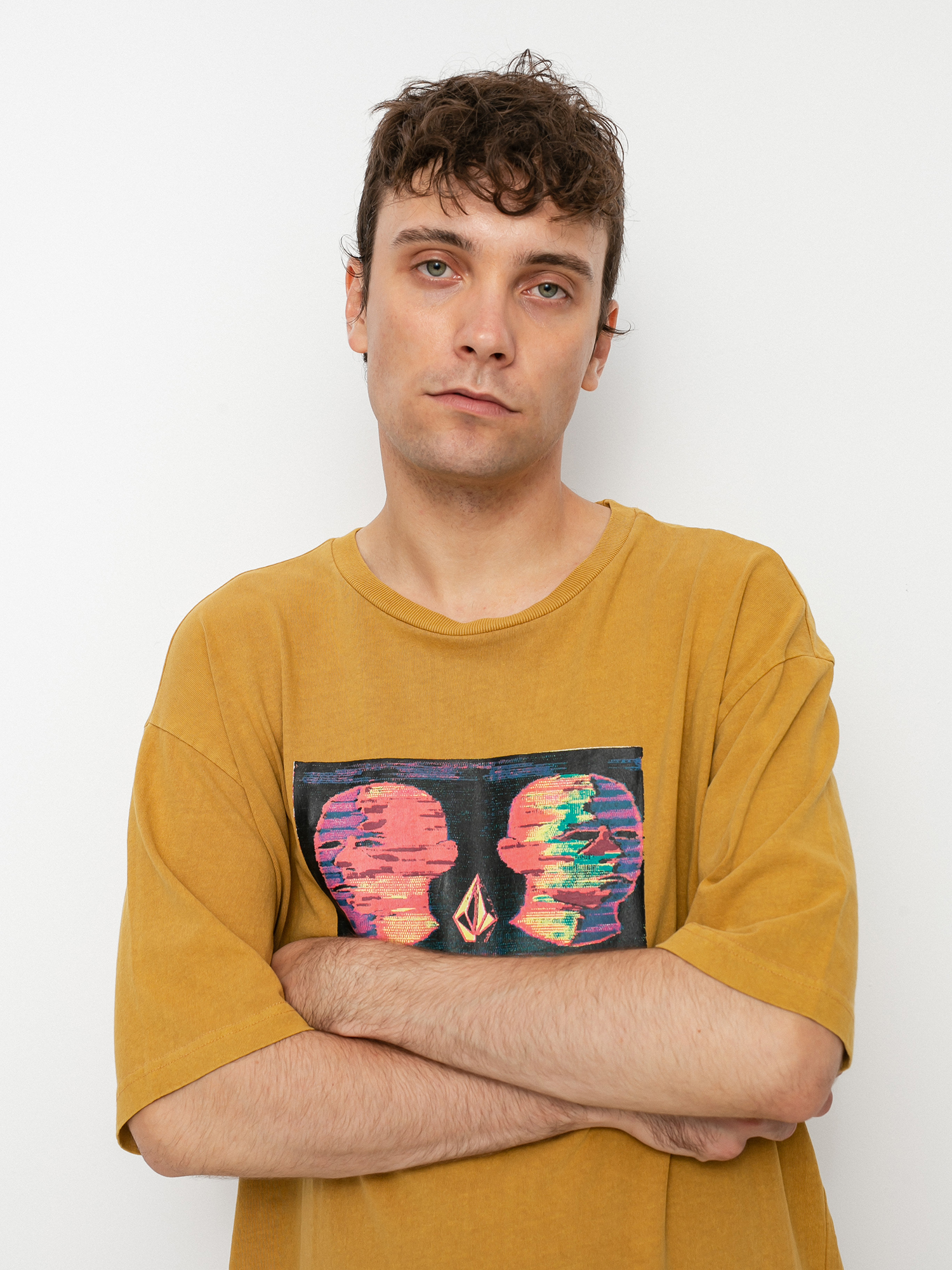 T-shirt Volcom Animoscillator Fa (mustard gold)