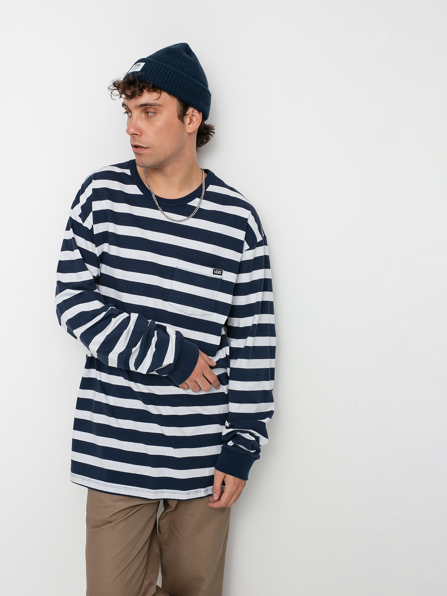 Longsleeve Vans Off The Wall Classic Stripe Pocket (dress blues/white)