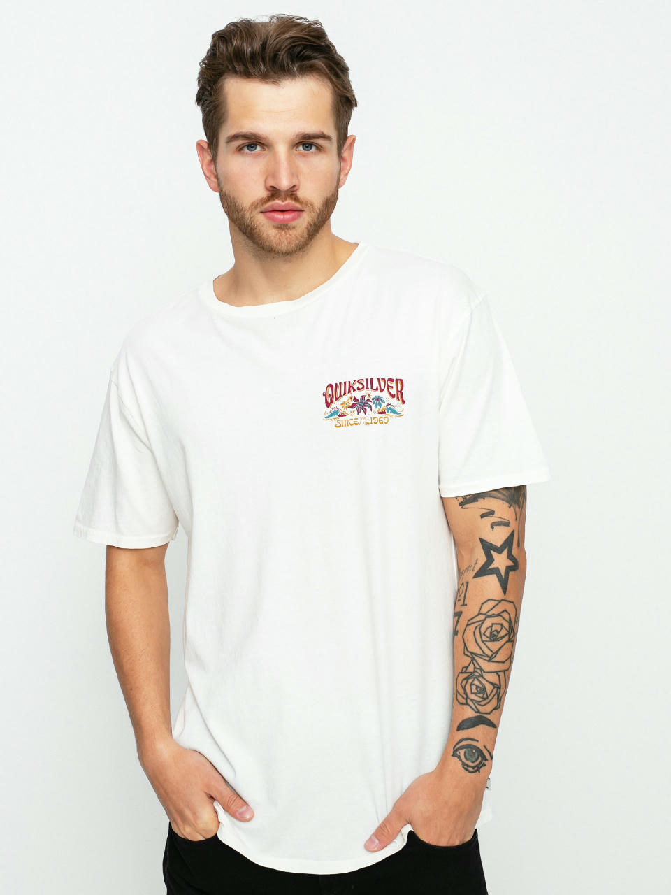 T-shirt Quiksilver Baja Road (antique white)