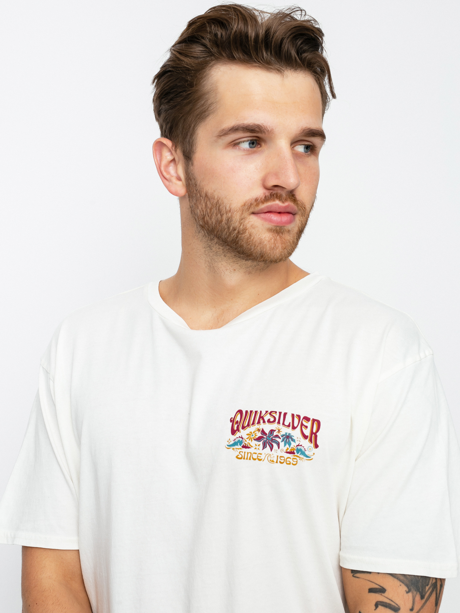 T-shirt Quiksilver Baja Road (antique white)