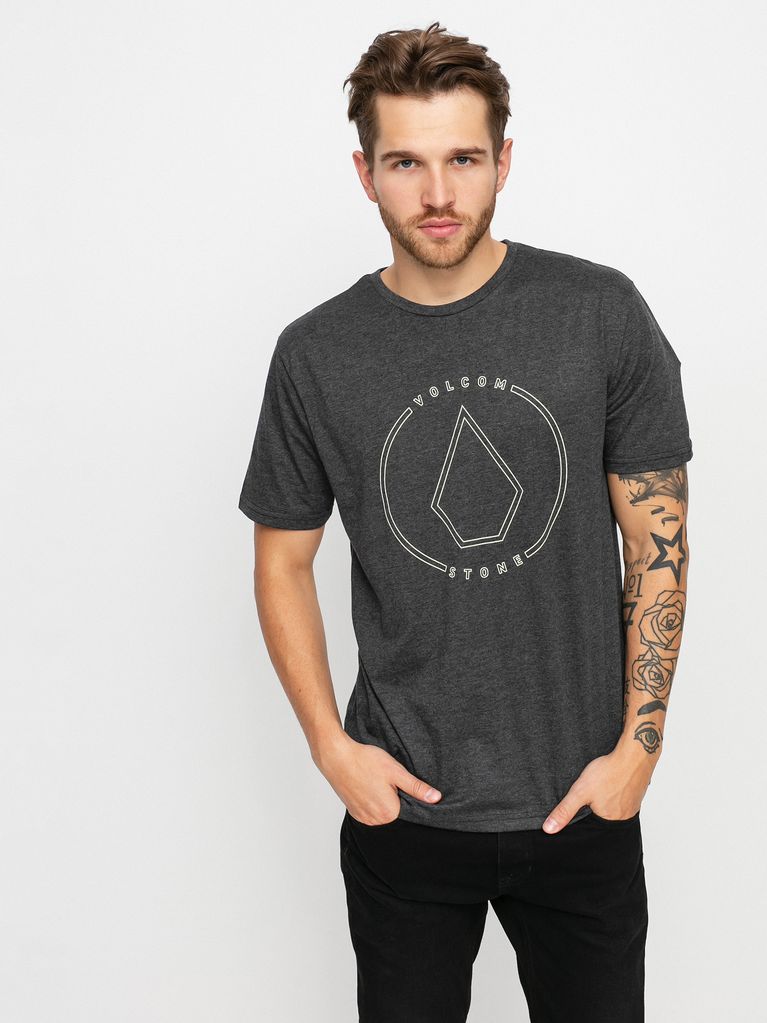 T-shirt Volcom Rim Stone Hth (heather black)
