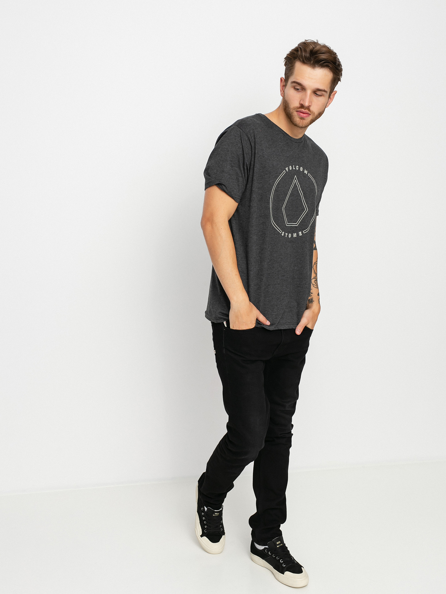 T-shirt Volcom Rim Stone Hth (heather black)