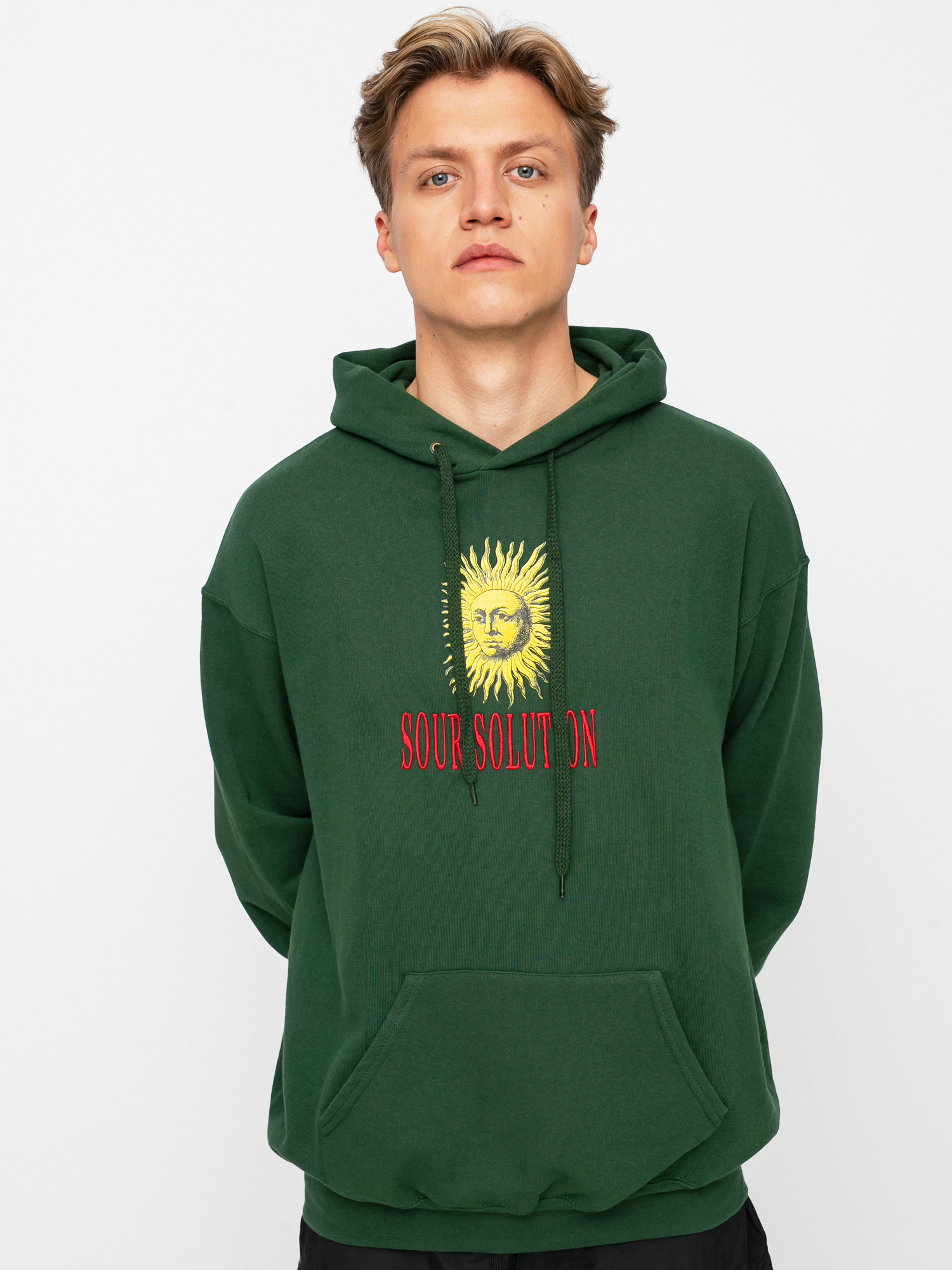 Bluza z kapturem Sour Solution Sun Solution (forest green)