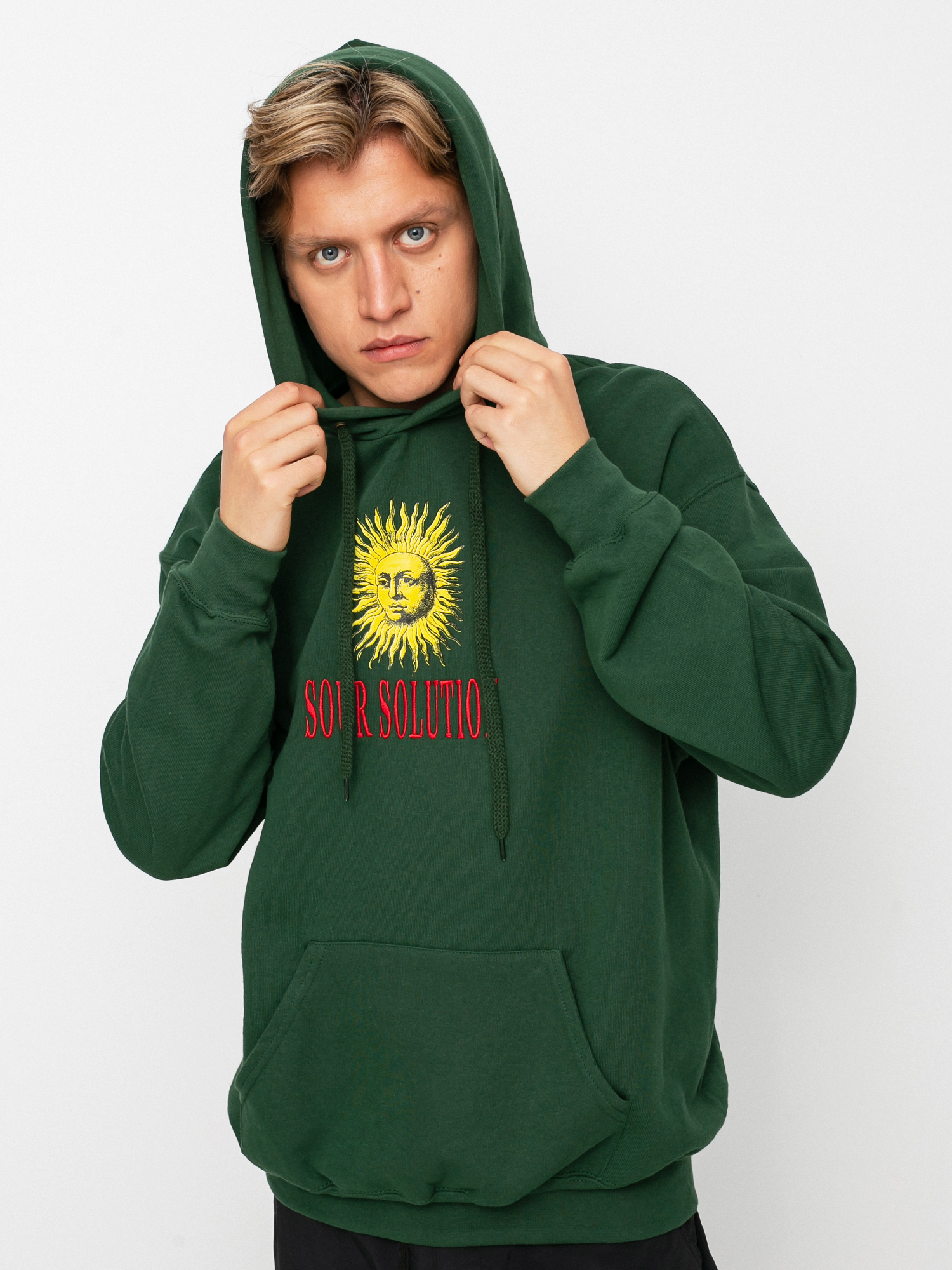 Bluza z kapturem Sour Solution Sun Solution (forest green)