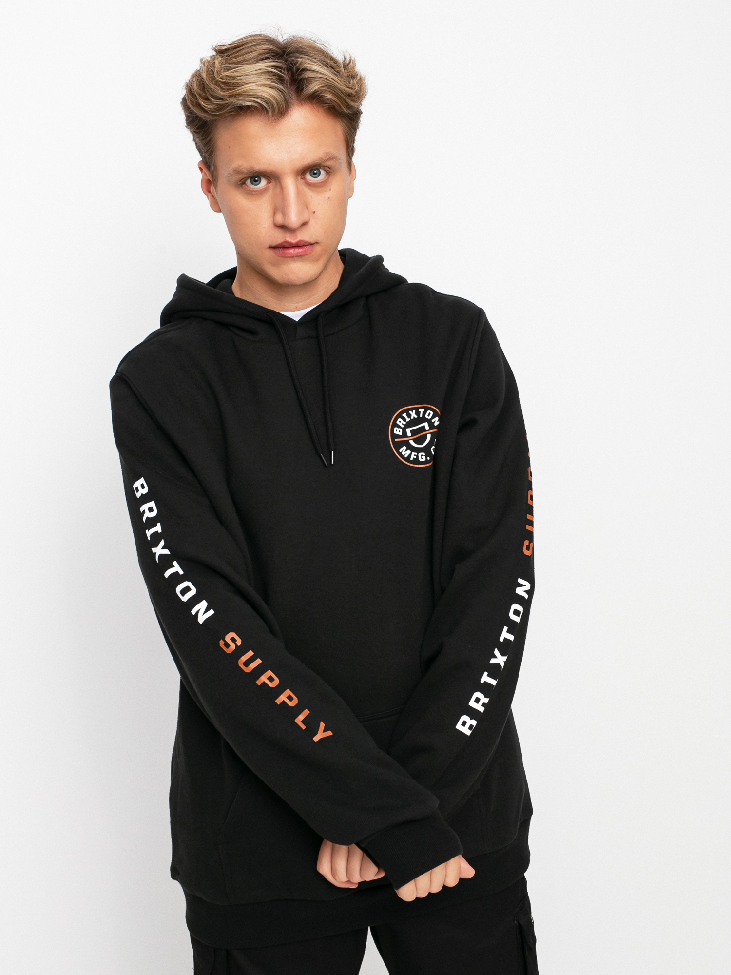 Bluza z kapturem Brixton Crest HD (black/caramel/white)