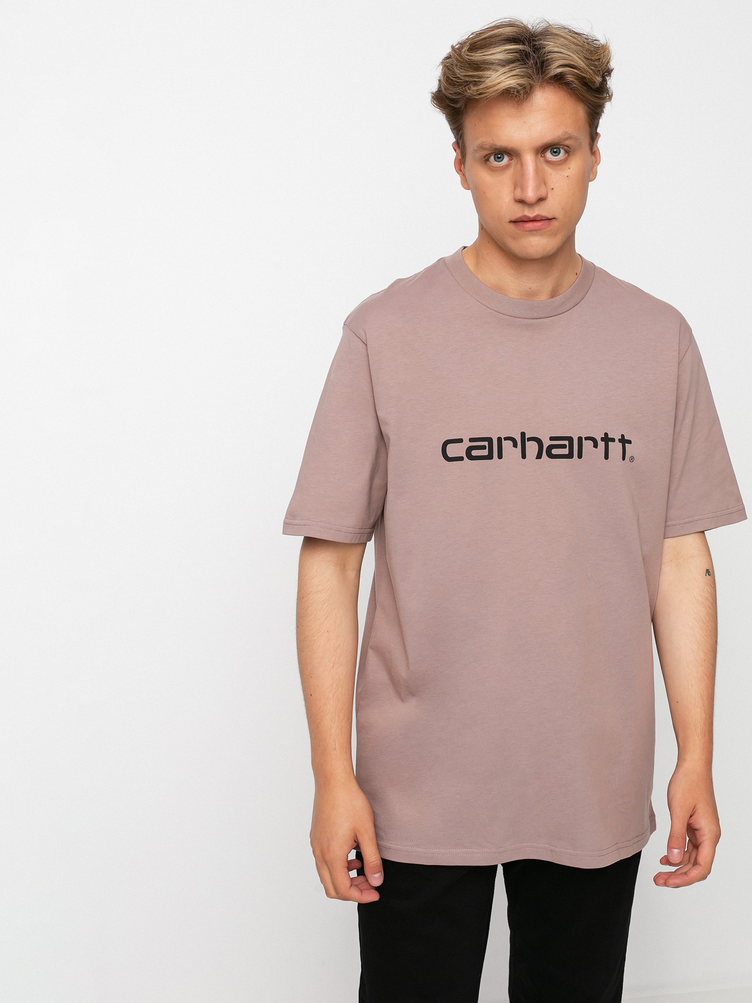 T-shirt Carhartt WIP Script (earthy pink/black)
