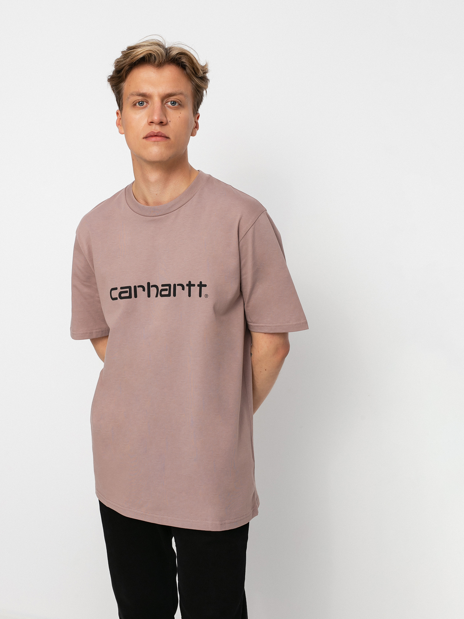 T-shirt Carhartt WIP Script (earthy pink/black)