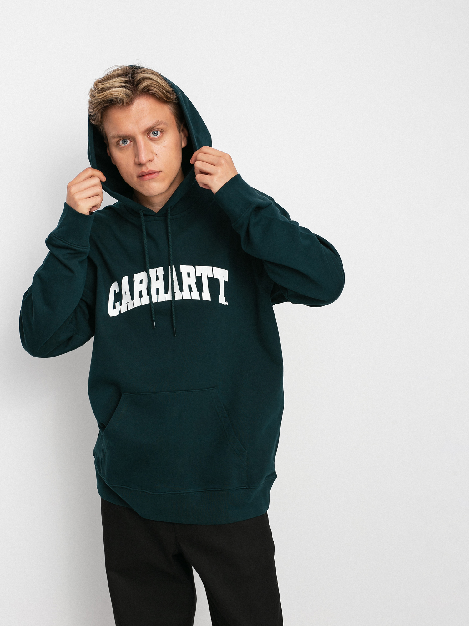 Bluza z kapturem Carhartt WIP University HD (frasier/white)
