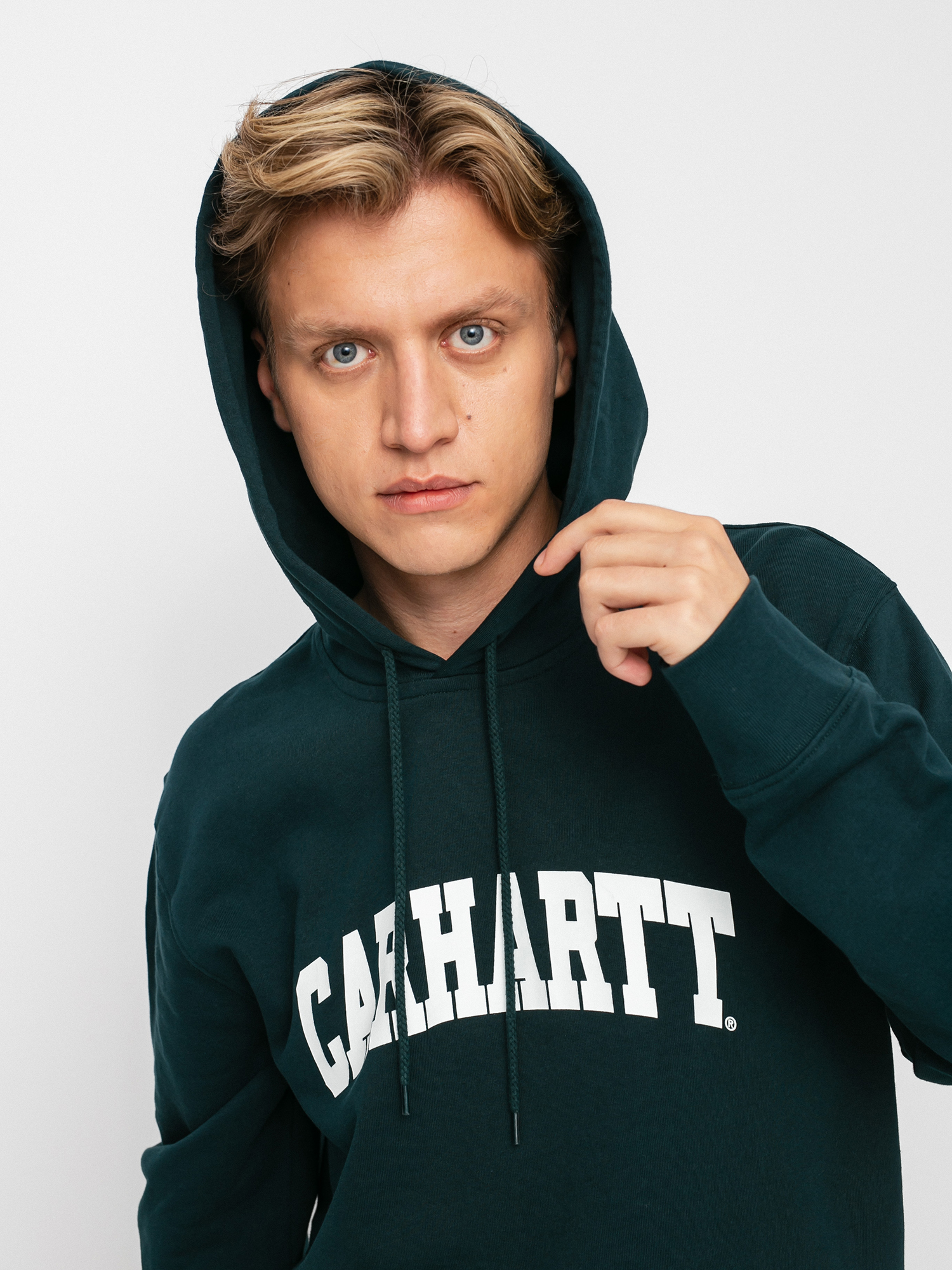 Bluza z kapturem Carhartt WIP University HD (frasier/white)