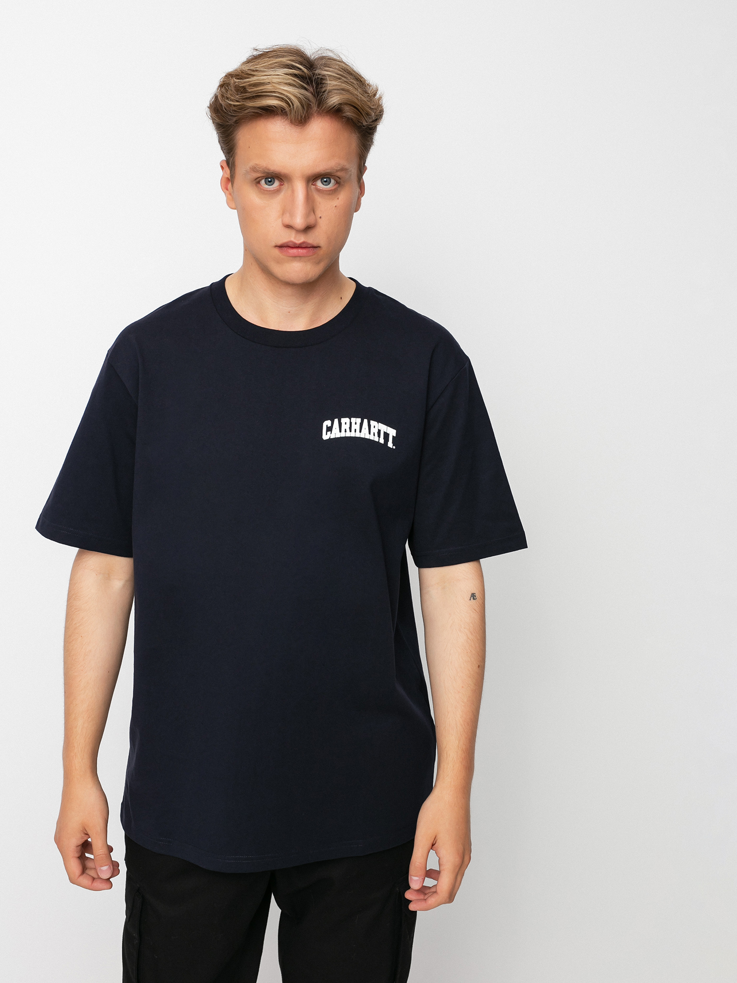 T-shirt Carhartt WIP University Script (dark navy/white)