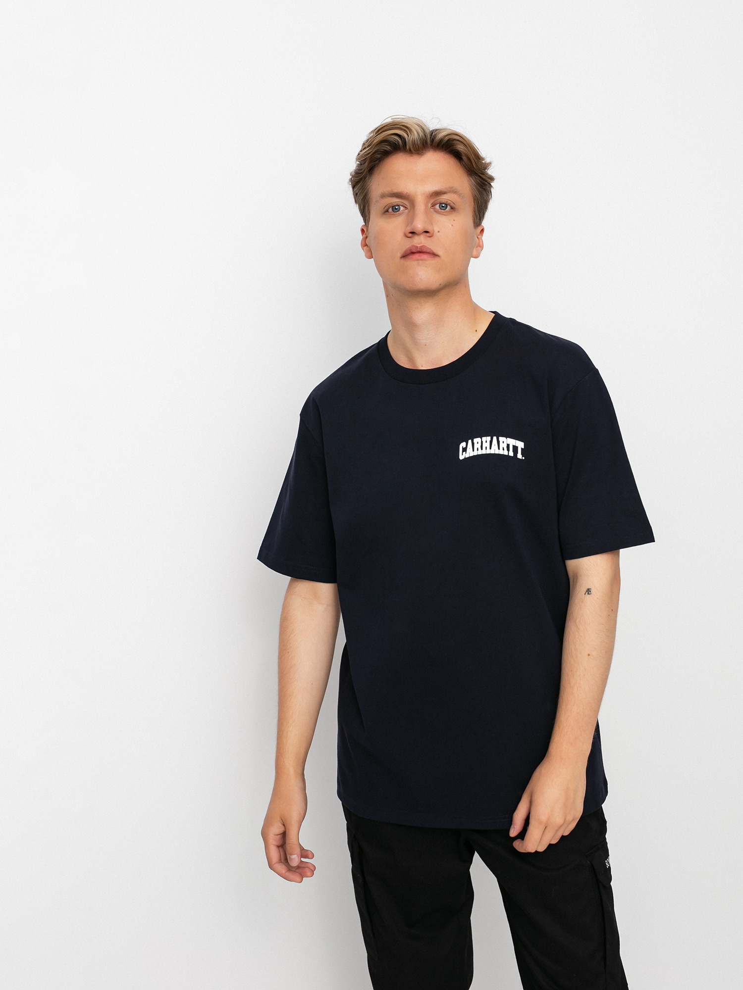 T-shirt Carhartt WIP University Script (dark navy/white)